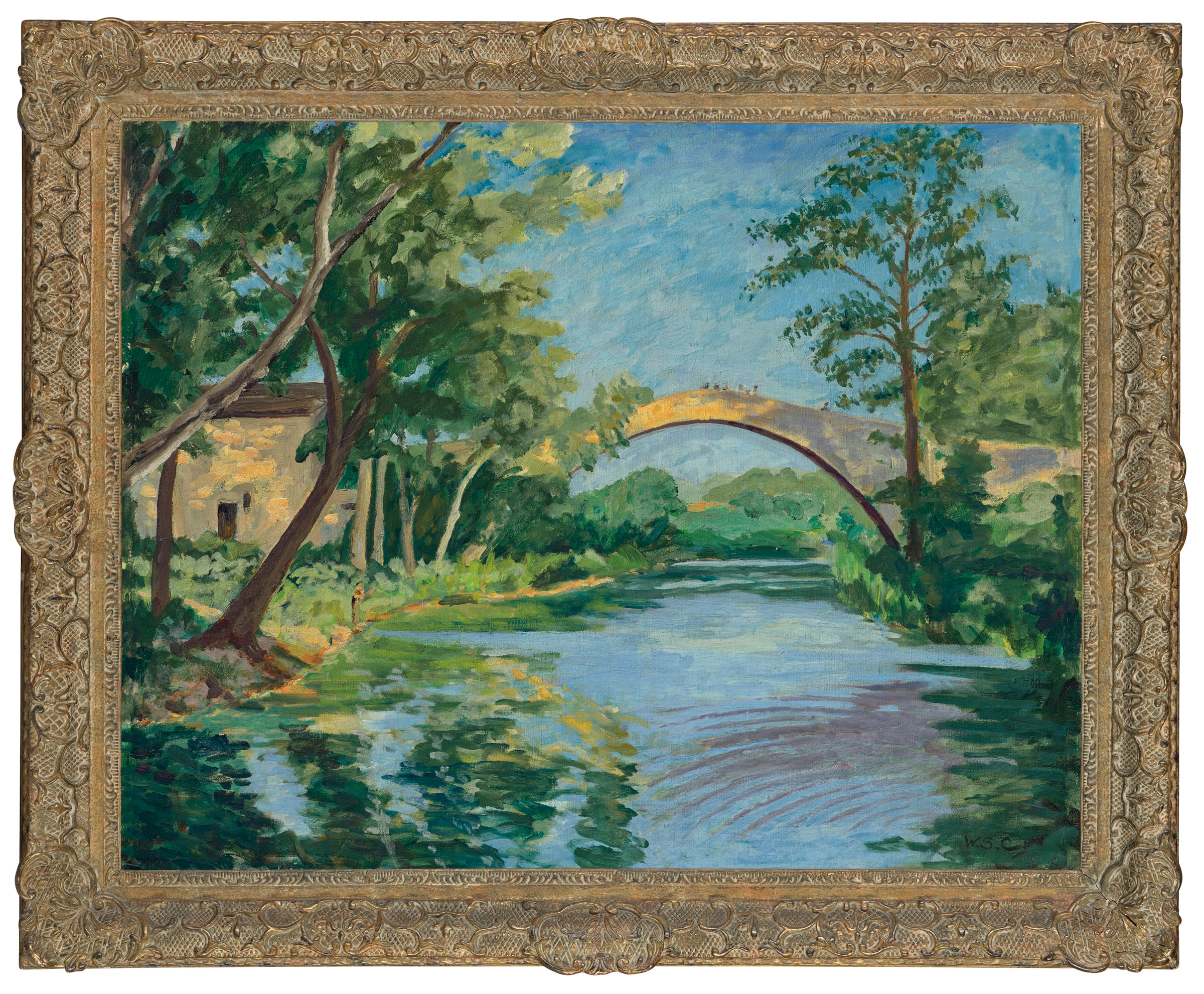 Sir Winston Churchill, O.M., R.A. (1874-1965), The Bridge at Aix-en-Provence, 1948. Oil on canvas. 22 x 28 in (55.9 x 71.2 cm). Sold for £1,702,500 on 20 October 2021 at Christie’s in London