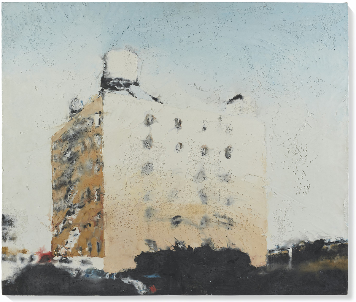 Philippe Cognée (b.1957), New York, 2001. Encaustic on canvas laid down on panel. 25½ x 29⅛ in (64 x 74 cm). Estimate: €5,000-7,000. Offered in L'art à fleur de peau, parcours d'une collectionneuse on 13 October 2021 at Christie’s in Paris