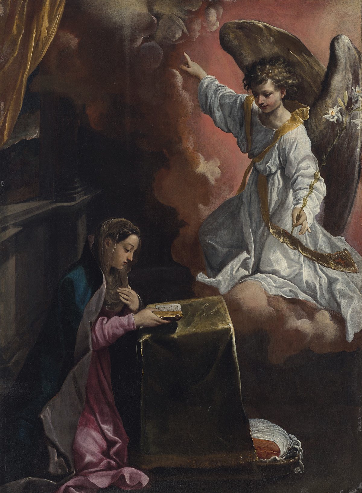 Annibale Carracci (1560-1609), The Annunciation. Oil on canvas. 54¼ x 39¾  in (137.7 x 101  cm). Estimate: $3,000,000-5,000,000. Offered in Old Master Paintings and Sculpture on 14 October 2021 at Christie’s in New York