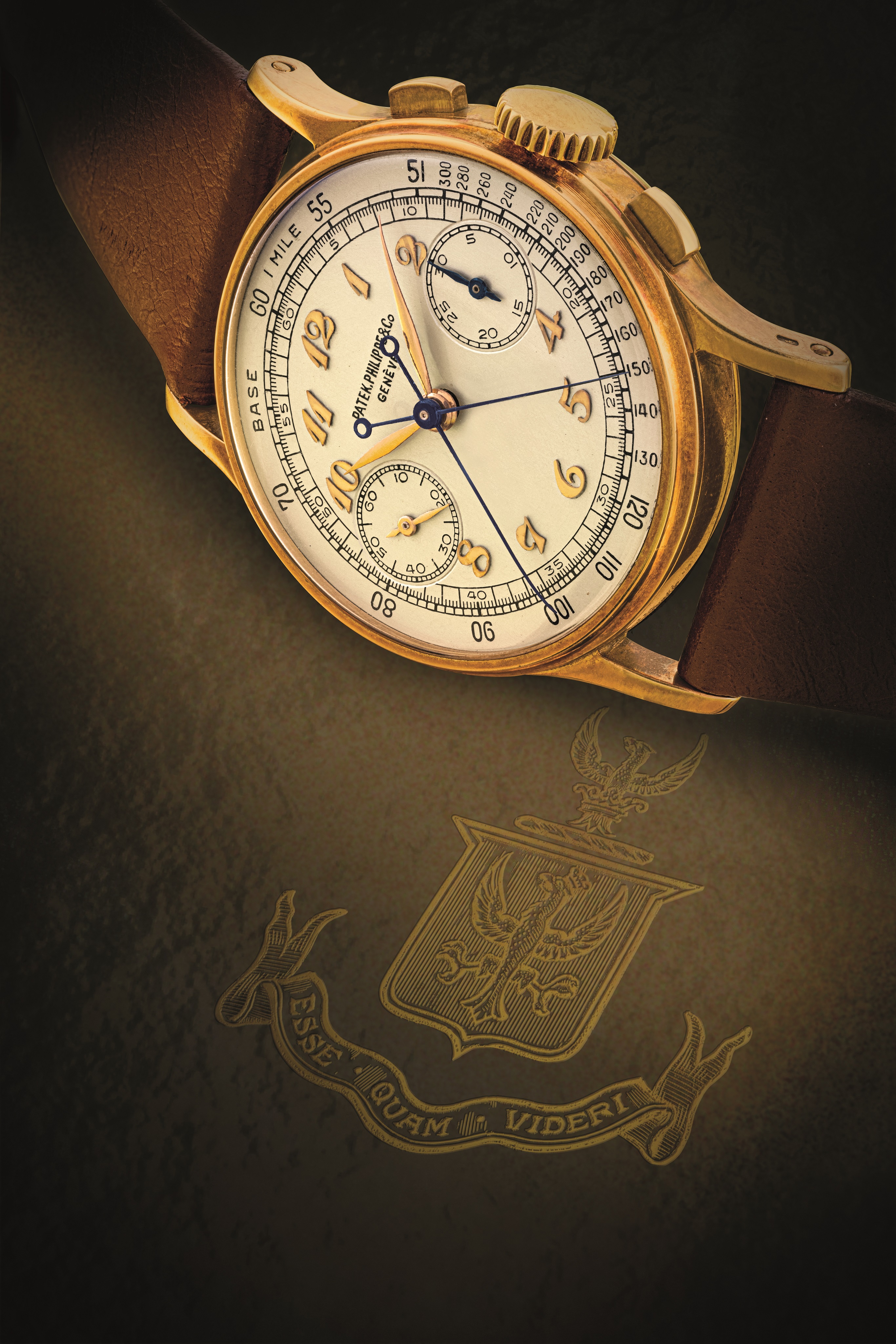 Patek Philippe, an extremely historically important split-seconds chronograph from 1946, ref. 1436 in 18K yellow gold, ordered by and sold to Henry Graves Jr. Estimate: HK$12,000,000-24,000,000. Offered in Timeless Marvels at Christie’s in Hong Kong on 27 November 2021