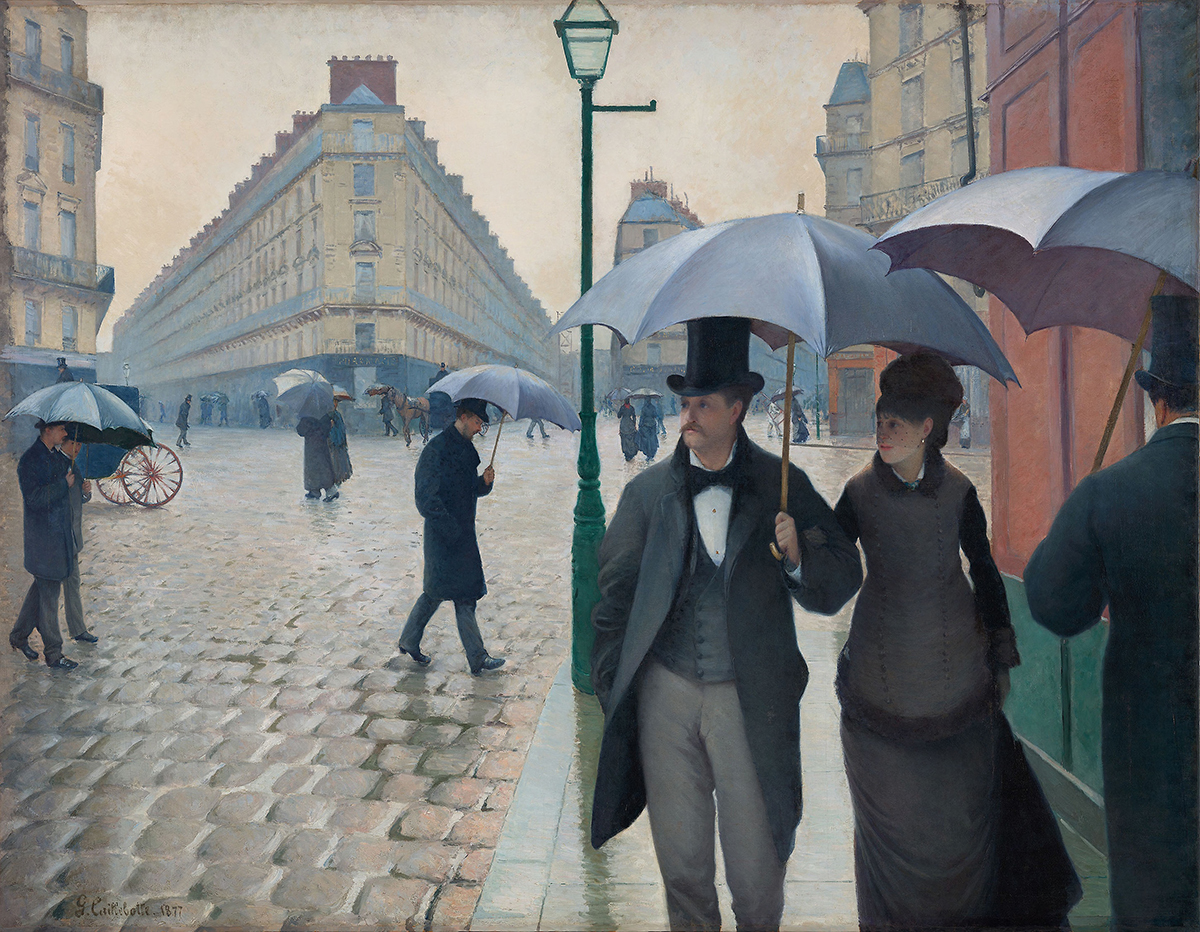 Gustave Caillebotte, Rue de Paris, temps de pluie, 1877. Art Institute of Chicago