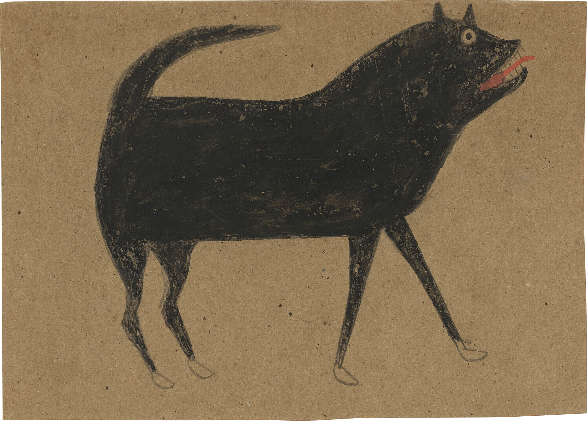 Bill Traylor (1853-1949), Black Dog, 1939-1942. Tempera, pencil on cardboard. 8⅝ x 12⅛ (22 x 31 cm). Estimate: $50,000-100,000. Offered in Outsider Art on 3 February 2022 at Christie's in New York