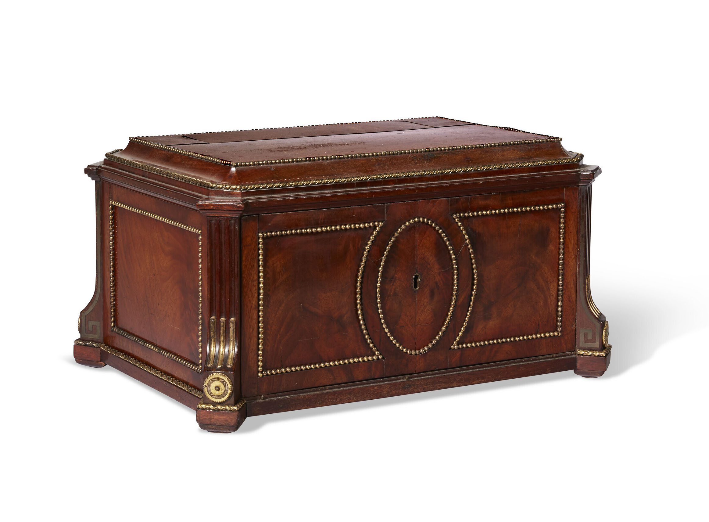 A German ormolu-mounted and brass inlaid mahogany letter box, by David Roentgen, c. 1785. Estimate: $20,000-40,000. Estimate: $120,000-180,000. Offered in The Collector: English &amp; European Furniture, Ceramics, Silver &amp; Works of Art from 22 March-5 April 2022 at Christie&rsquo;s Online