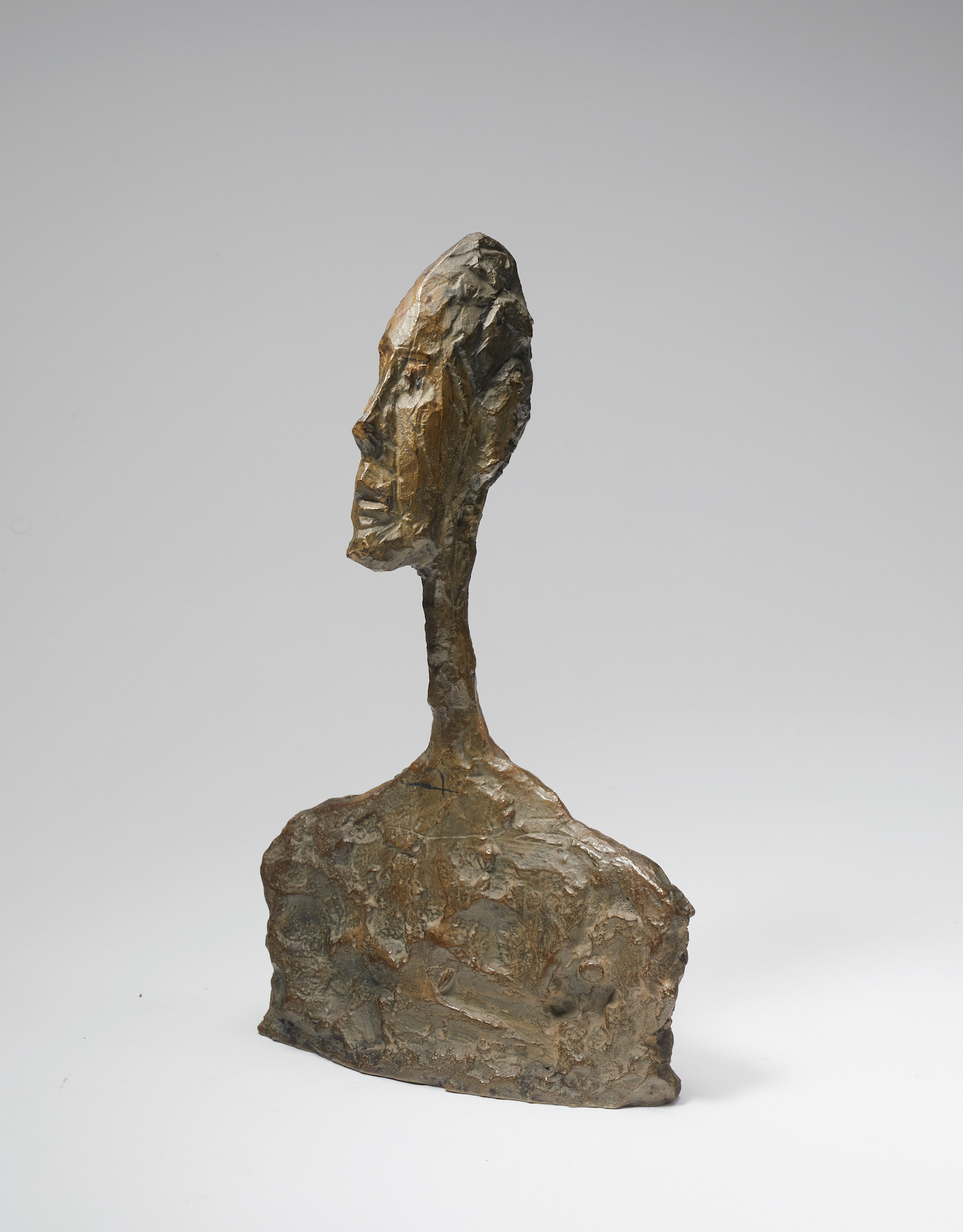 Alberto Giacometti (1901-1966), Petit buste d'homme, 1950. Painted bronze. 8&frac34; in (22.1 cm). Estimate: &pound;2,500,000-4,100,000. Offered in Collection Jacqueline Matisse Monnier on 13 April 2022 at Christie's in Paris