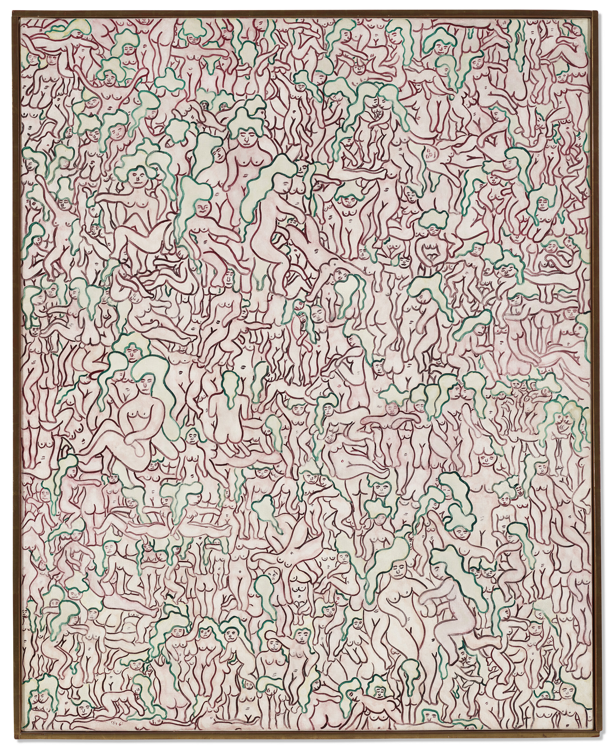 William Nelson Copley (1919-1996), Capella Sextina, 1961. Oil on canvas. 64 x 51 in (162.6 x 130 cm). Estimate: $100,000-150,000. Offered in The Surrealist World of Rosalind Gersten Jacobs and Melvin Jacobs in 14 May 2022 at Christie's in New York

