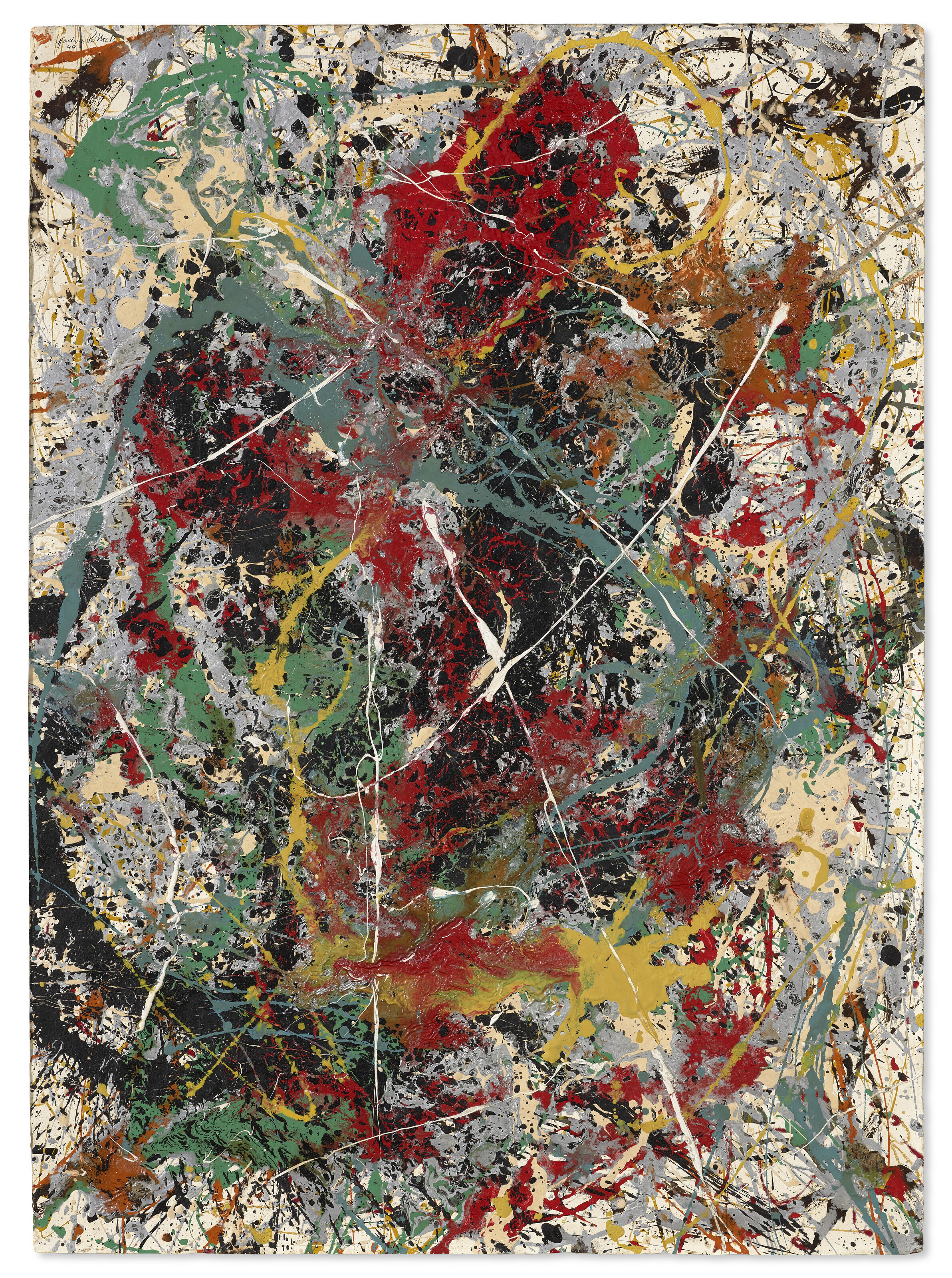 Jackson Pollock (1912-1956), Number 31, 1949. Oil, enamel, aluminum paint and gesso on paper mounted on Masonite. 31 x 22½ in (78.7 x 57.2 cm). Sold for $54,205,000 in 20th Century Evening Sale at Christie's in New York