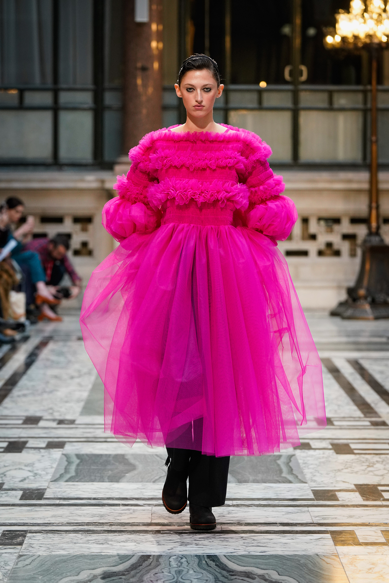 A look from Molly Goddard’s Autumn/Winter 2019 Collection inspired by Tess of the d’Urbervilles by Thomas Hardy. Photo: Courtesy of Molly Goddard