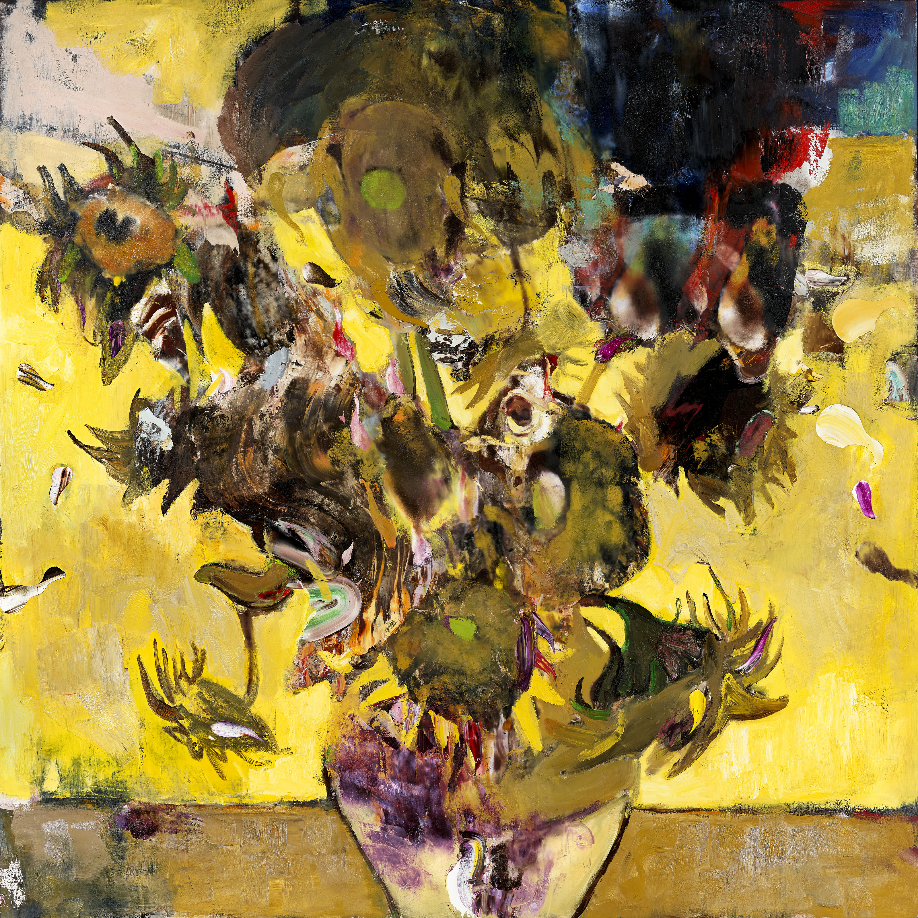 Adrian Ghenie (b. 1977), The Sunflowers in 1937, 2014. Oil on canvas. 110⅕ x 110⅕ in (280 x 280 cm)