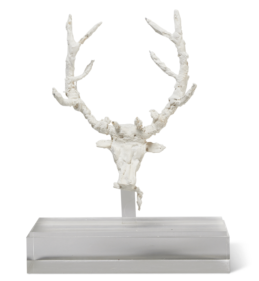 Diego Giacometti (1902-1985), Trophy, circa 1978. Plaster and acrylic on a glass base. With base: 11⅞ x 8⅛ x 3⅜ in (30 x 20.5 x 8.5 cm). Sold for &euro;94,500 on 17 June at Christie&rsquo;s in Paris