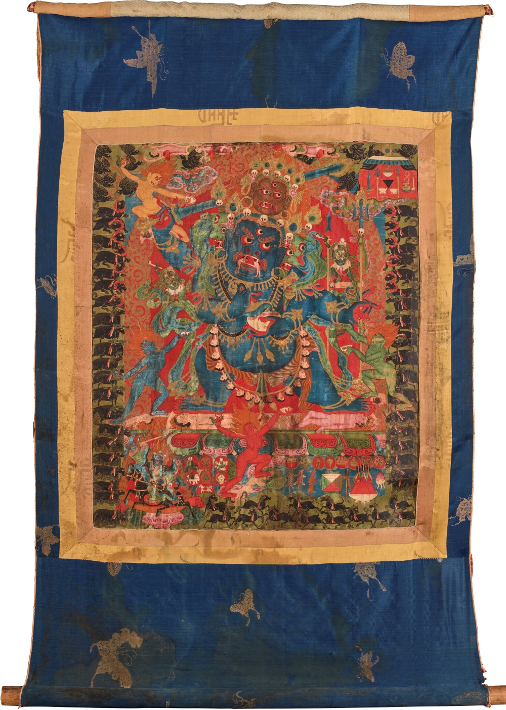 A rare and important thangka of Mahakala, Tibet, late 17th century. 25⅝x 21¼ in (65 x 54 cm). Estimate: €400,000-600,000. Offered in Art d'Asie on 6 July at Christie's Paris