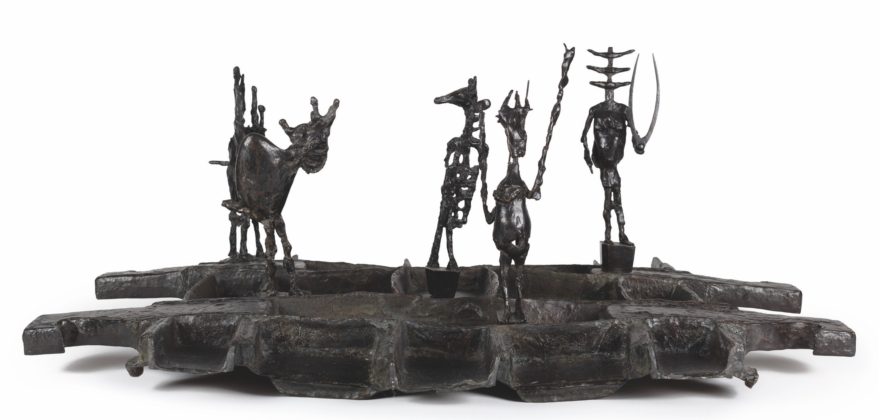 Germaine Richier (1904-59), L'Échiquier – petit, 1955. Bronze with brown patina. 37⅜ x 45⅛ x 32⅝ in. (46 x 115 x 84 cm.). Estimate: €180,000-250,000. Offered in Post-War and Contemporary Art Day Sale, Paris on 29 June 2022 at Christie's Paris