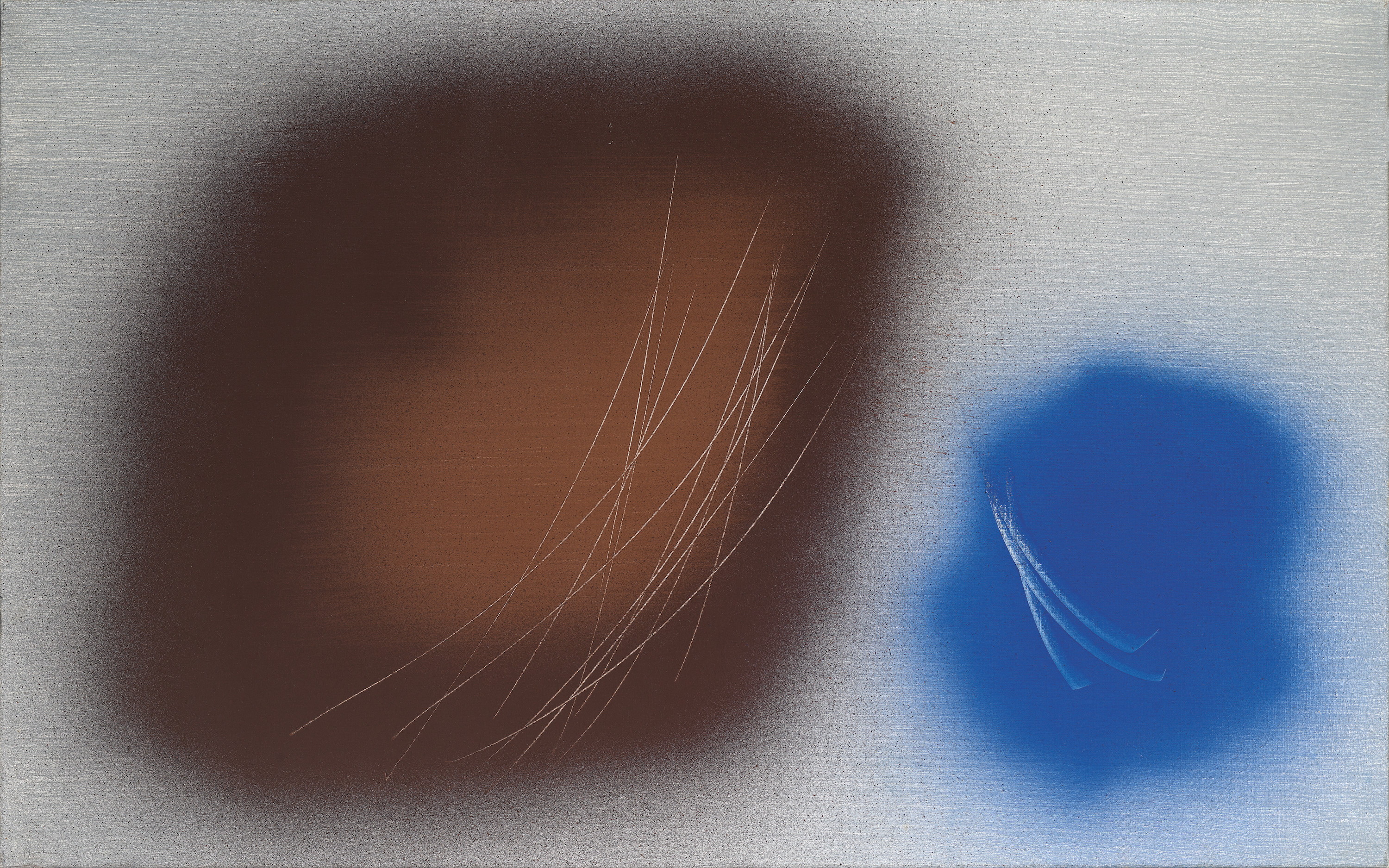 Hans Hartung (1904-89), T1962-E7 , 1962. Acrylic on canvas. 31 7⁄8 x 51 1⁄8 in. (81 x 130 cm.). Estimate: €200,000-300,000. Offered in Post-War and Contemporary Art Day Sale, Paris on 29 June 2022 at Christie's Paris
