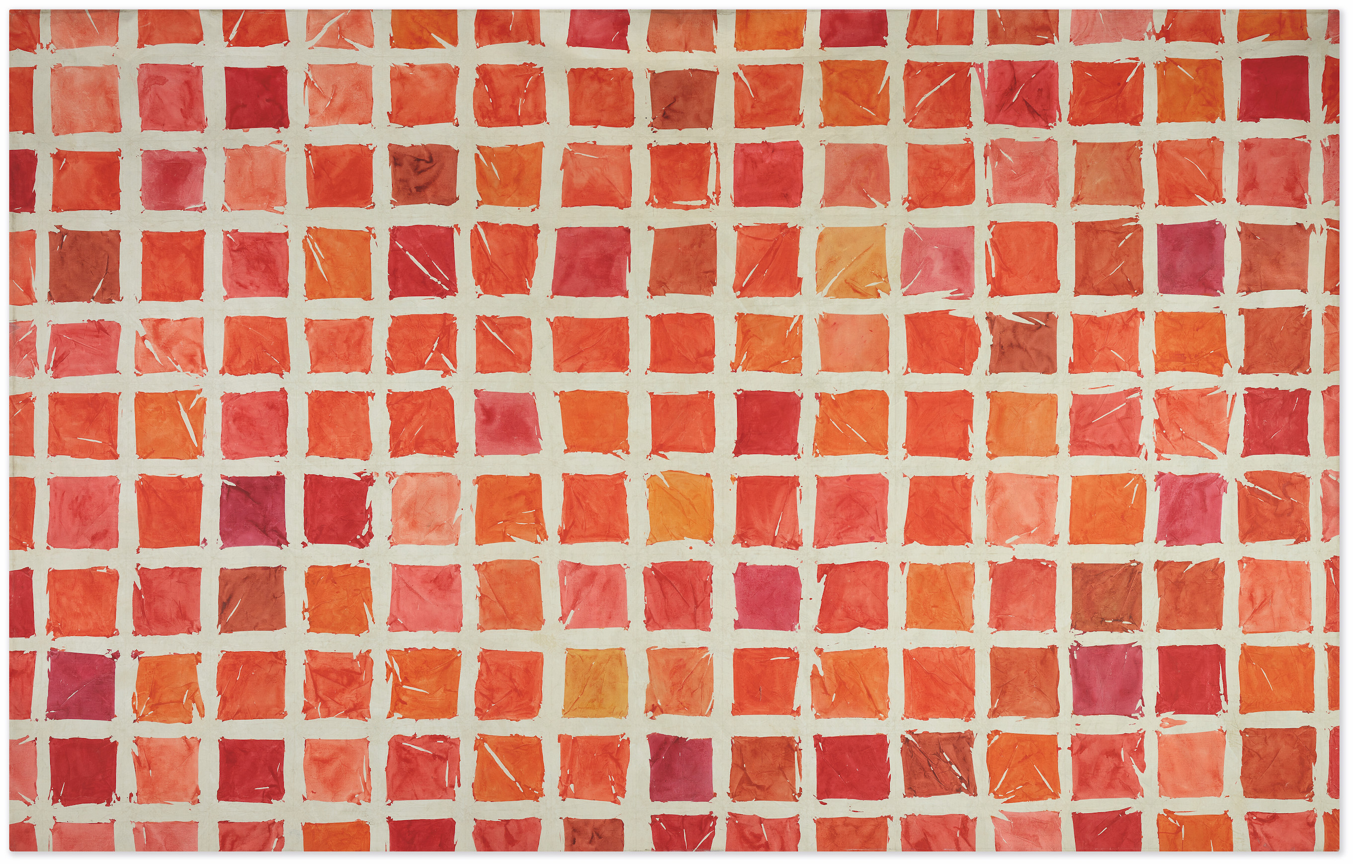 Simon Hantaï (1922-2008), Tabula (recto), c. 1969-72. Acrylic and oil on canvas. 117 3⁄8 x 181 1⁄4 in. (298 x 463 cm.). Estimate: €350,000-550,000. Offered in 20th/21st Century: Paris Evening Sale on 28 June 2022 at Christie's Paris