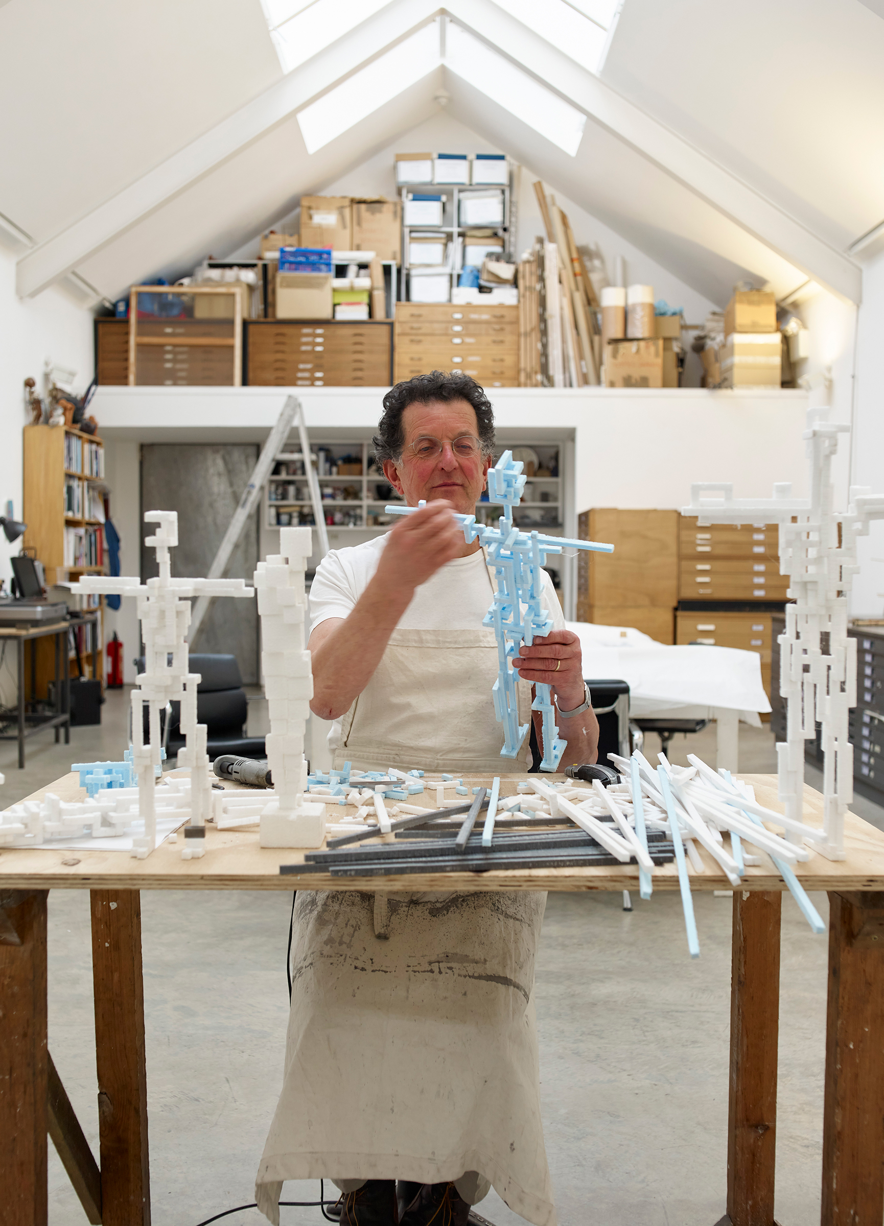 Antony Gormley in his drawing studio. Photo: Stephen White & Co.