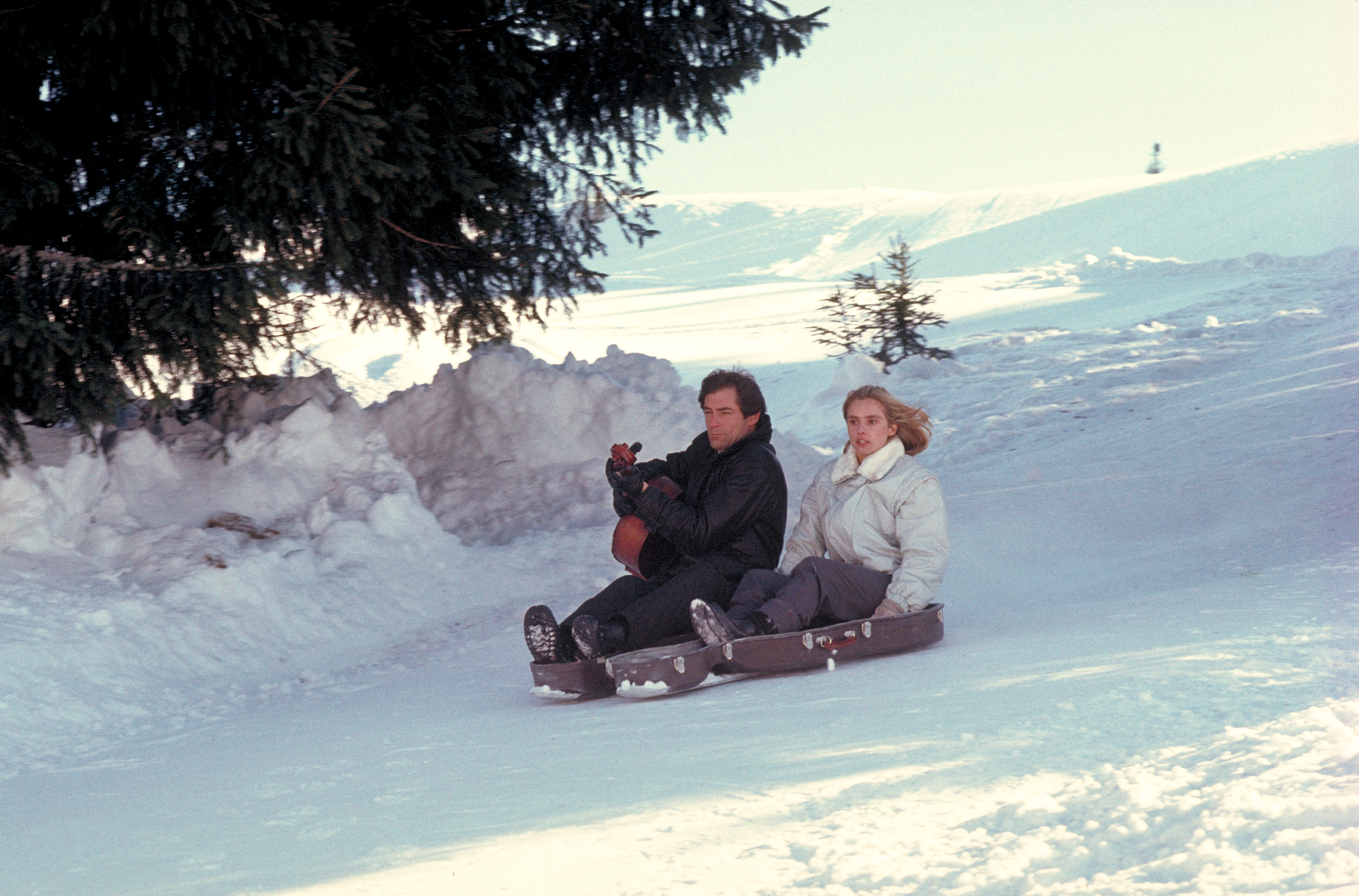 The cello case sled as it appears in The Living Daylights, 1987. THE LIVING DAYLIGHTS © 1987 Danjaq, LLC and Metro-Goldwyn-Mayer Studios Inc. 