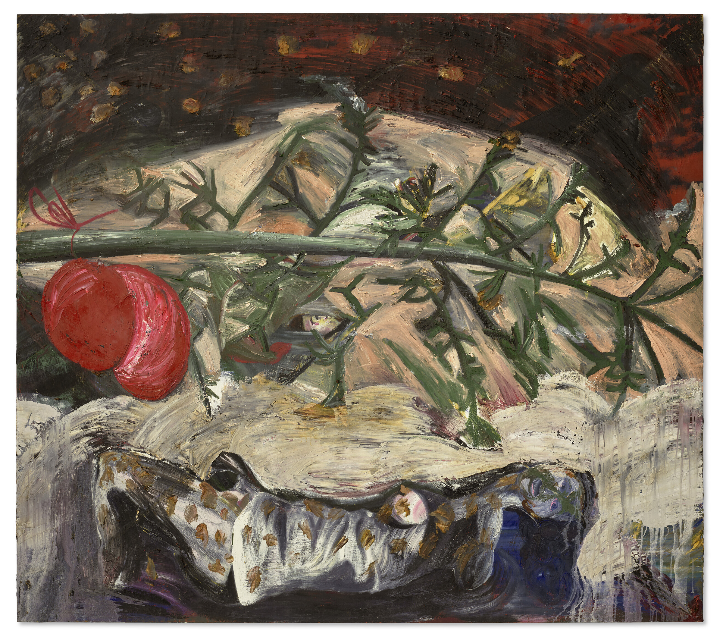 Francesco Clemente (b. 1952), The Fourteen Stations, No. VI, 1981-1982. Oil and wax on linen. 78 x 88 in (198 x 223.5 cm). From Francesco Clemente: From the Collection of Thomas and Doris Ammann. © Francesco Clemente
