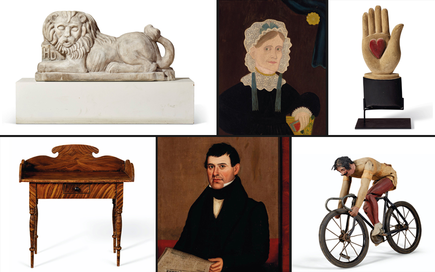 Works offered in the Siegmund Collection of American folk art