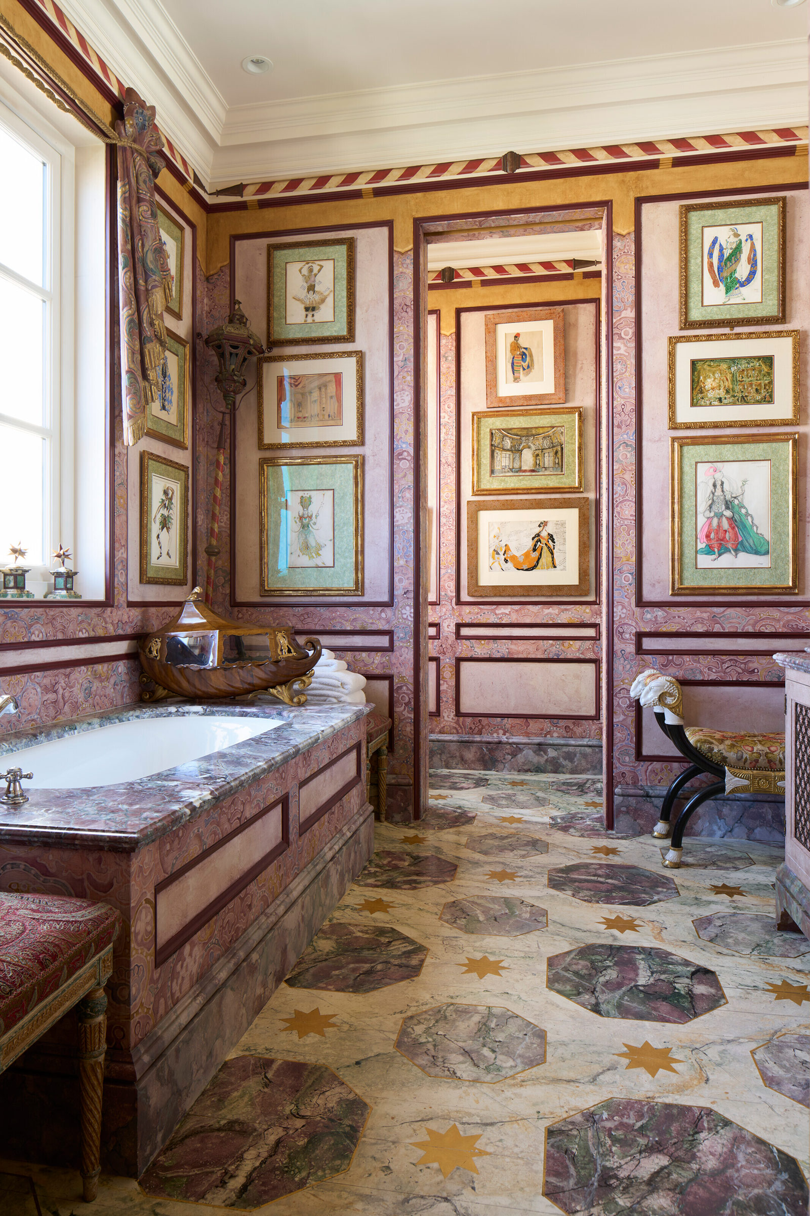 Installation view, the Constantine powder room of Ann and Gordon Getty’s San Francisco residence featuring works from The Ann &amp; Gordon Getty Collection
