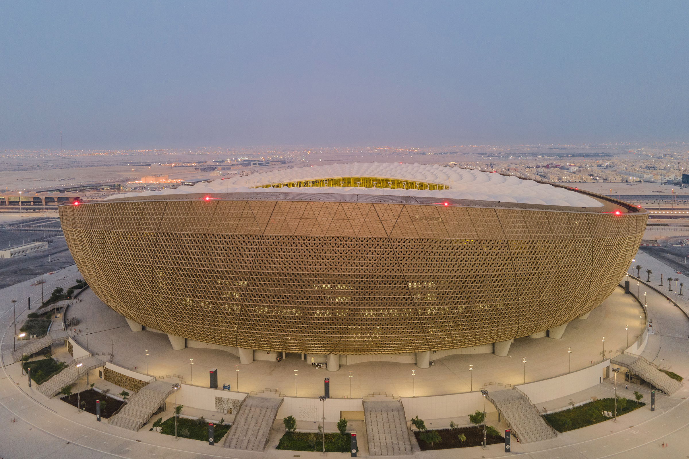 Lusail Stadium, designed by Foster + Partners, will host the final of the FIFA World Cup Qatar 2022. Photo: David Ramos / Getty Images