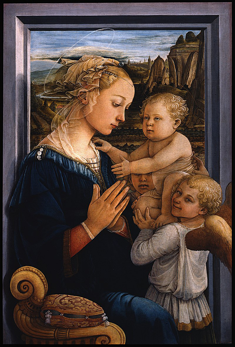 Fra Filippo Lippi, Madonna and Child with Two Angels, c. 1455-1466. The Uffizi, Florence