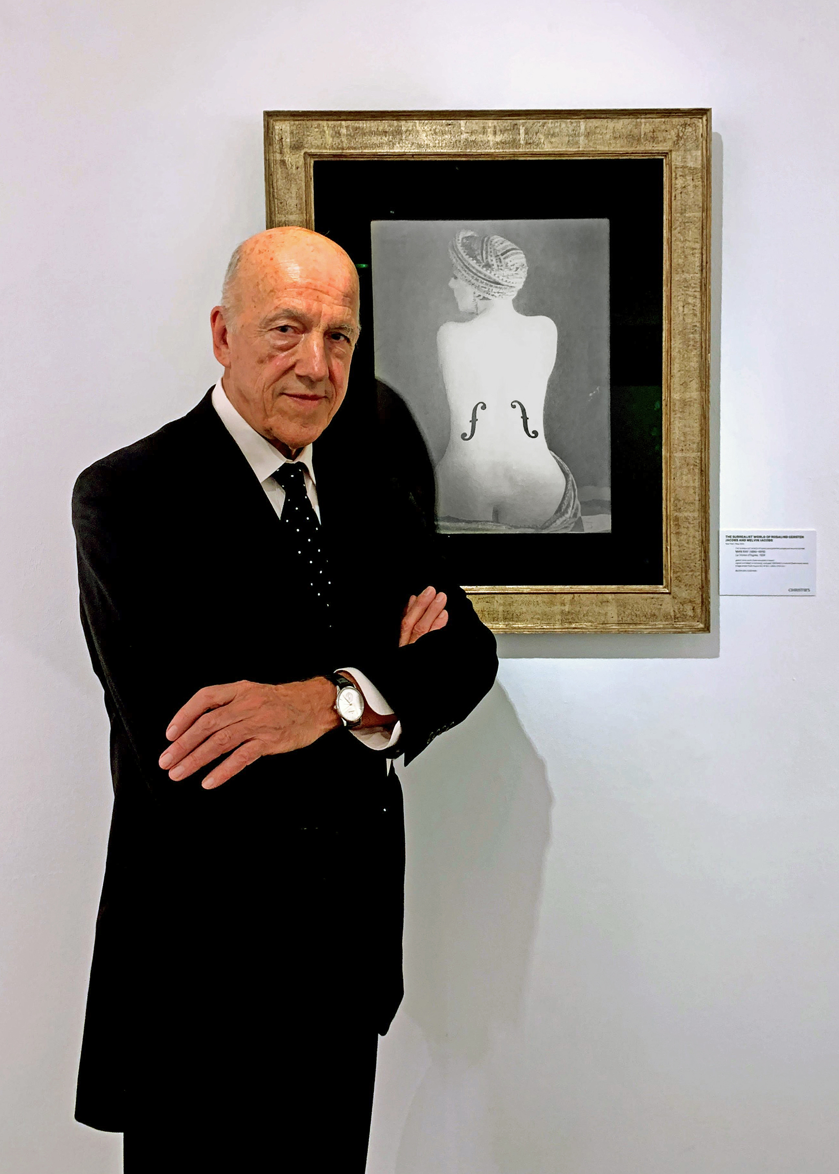 Philippe Garner with Man Ray&rsquo;s Le Violon d&rsquo;Ingres, 1924. Artwork: &copy; Man Ray 2015 Trust / ADAGP, Paris and DACS, London 2022