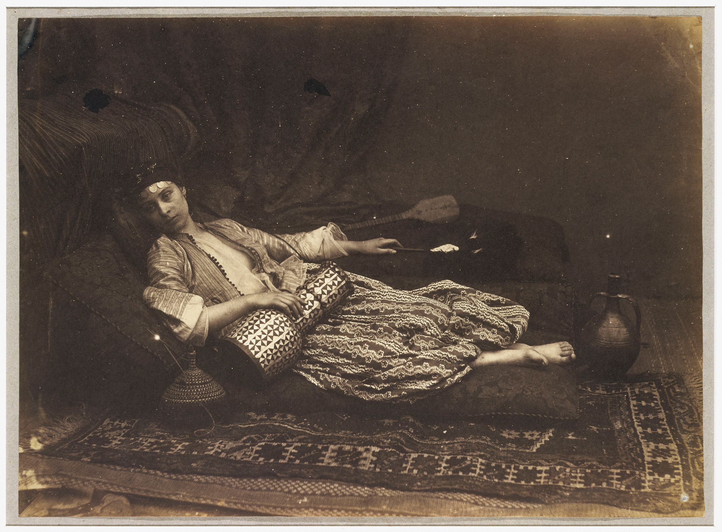 Roger Fenton (1819-1869), Reclining Odalisque, 1858. Salted paper print from glass negative. 11¼ x 15⅜ in (28.5 x 39 cm). Sold for £5,400 on 27 June 1978 at Christie’s in London. Photo: © The Metropolitan Museum of Art / Art Resource / Scala, Florence