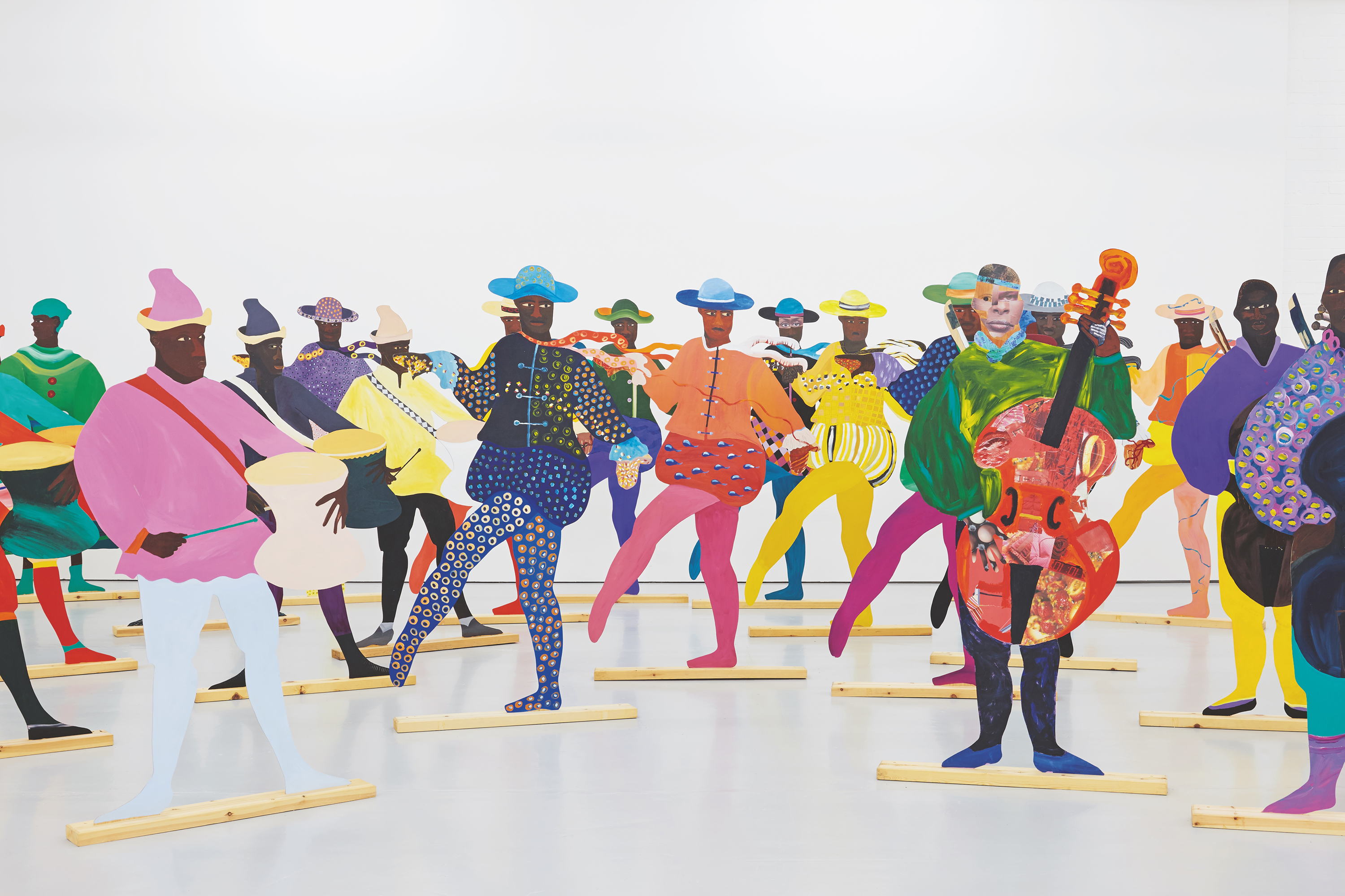 Lubaina Himid (b. 1954), Naming the Money, 2004. Installation view of Navigation Charts, Spike Island, Bristol, 2017. Artwork: © Lubaina Himid. Courtesy of the artist, Hollybush Gardens, London and National Museums, Liverpool. © Spike Island, Bristol. Photo: Stuart Whipps