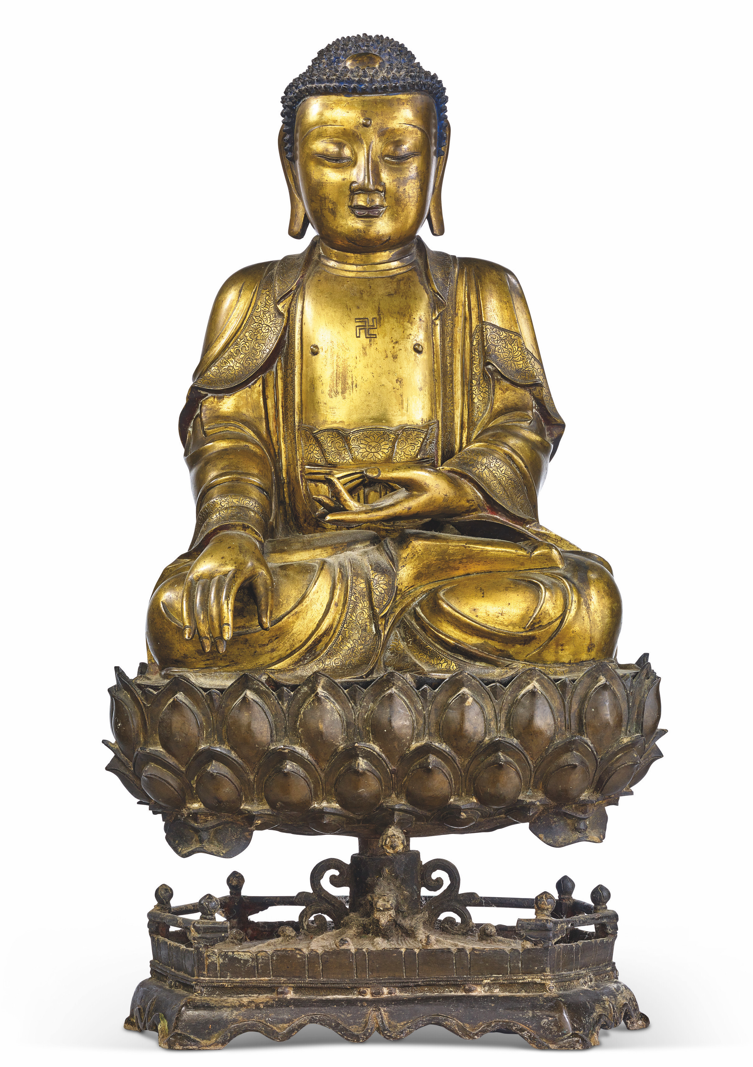 Shakyamuni (the ‘Historical Buddha’) from the triad of Buddhas that sold for €1,902,000 on 16 December 2022 at Christie’s in Paris