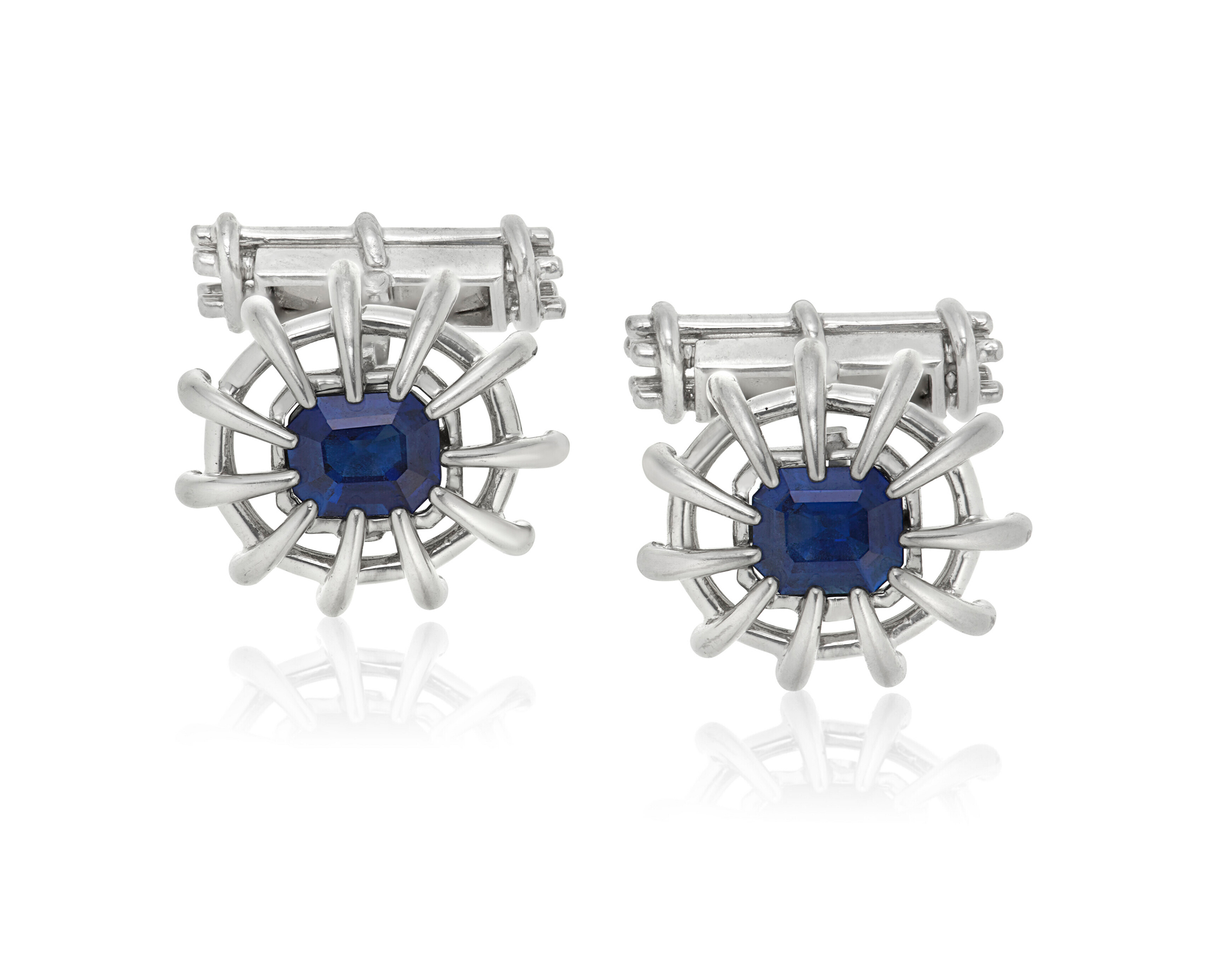 Tiffany & Co Schlumberger sapphire cufflinks. Sold for $4,410 in Jewels Online on 8 December 2022 at Christie’s online