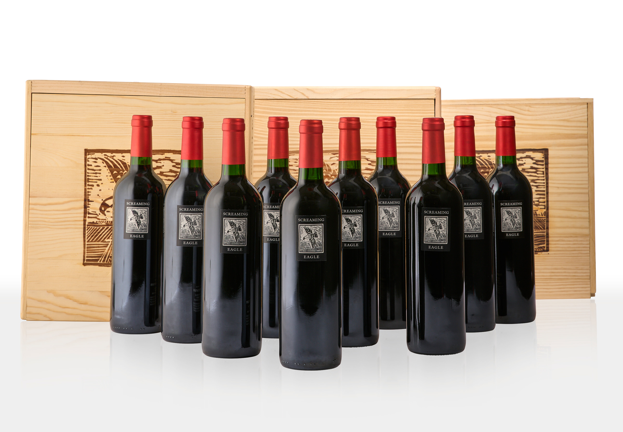 Screaming Eagle vertical. 30 bottles per lot. Sold for $93,750 in Fine and Rare Wines Online: LA Edition on 13 December 2022 at Christie’s online