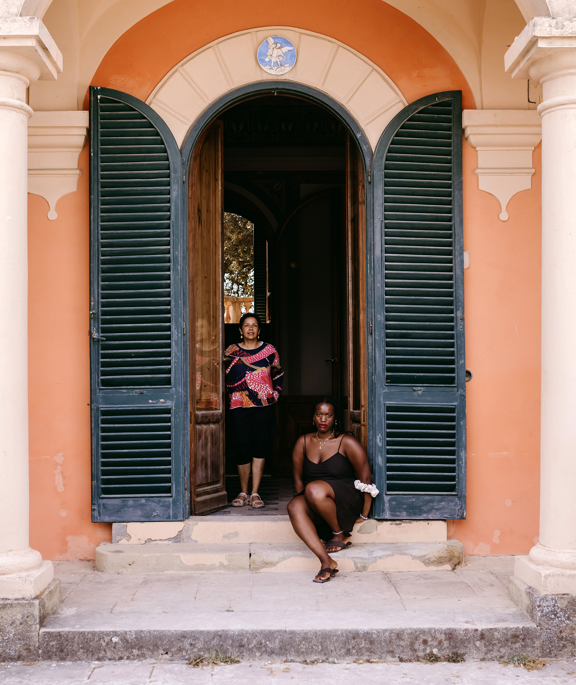 Artists Soumya Netrabile and Precious Opara at Villa Lena, Tuscany, for the month-long programme She CURAtes The Residency, 2022. Photo: Eugenia Pavlenko. © She CURAtes The Residency