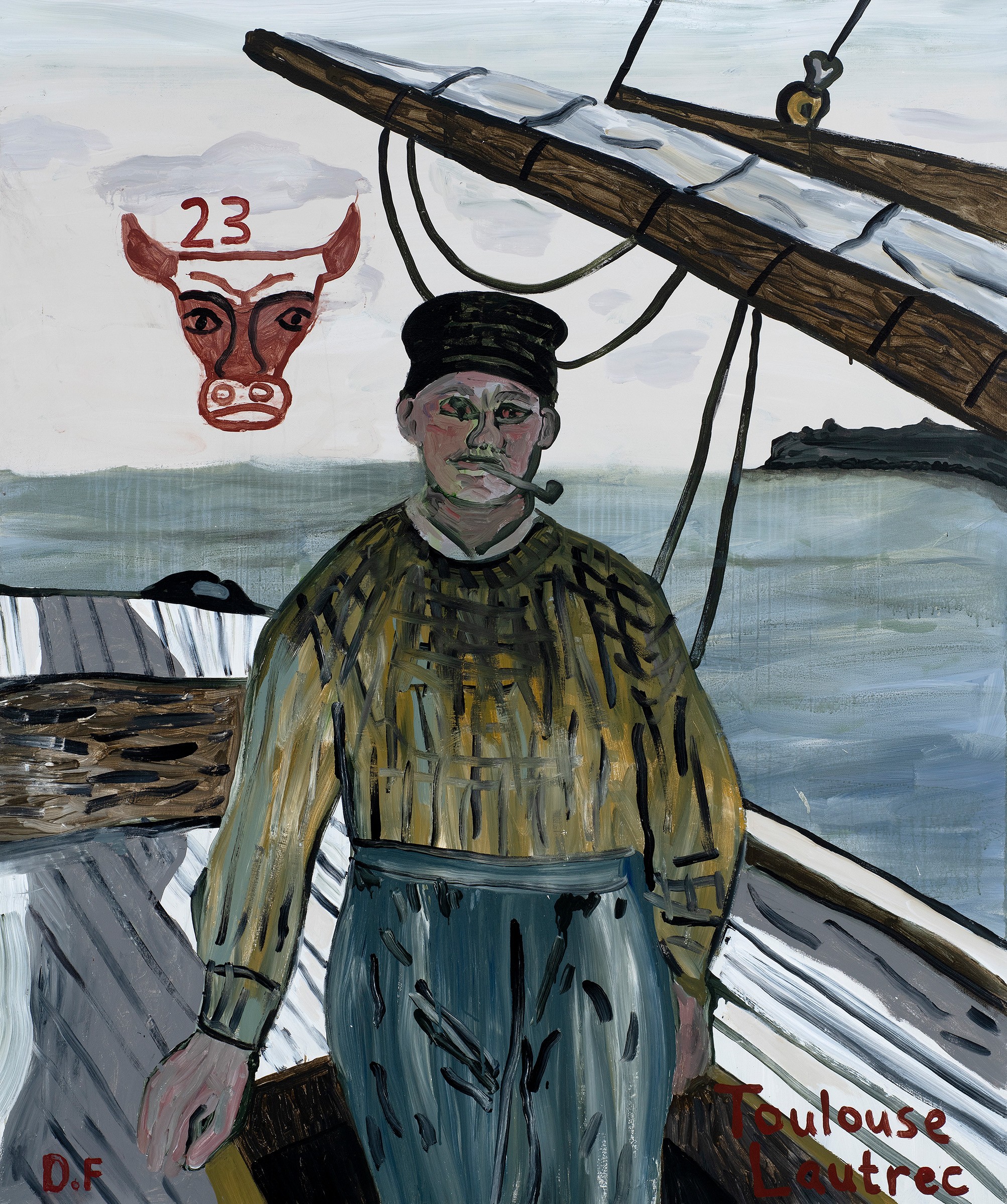 Two paintings by British artist Danny Fox (b. 1986), from St Ives in Cornwall, who had his first solo exhibition at Saatchi Yates in 2021