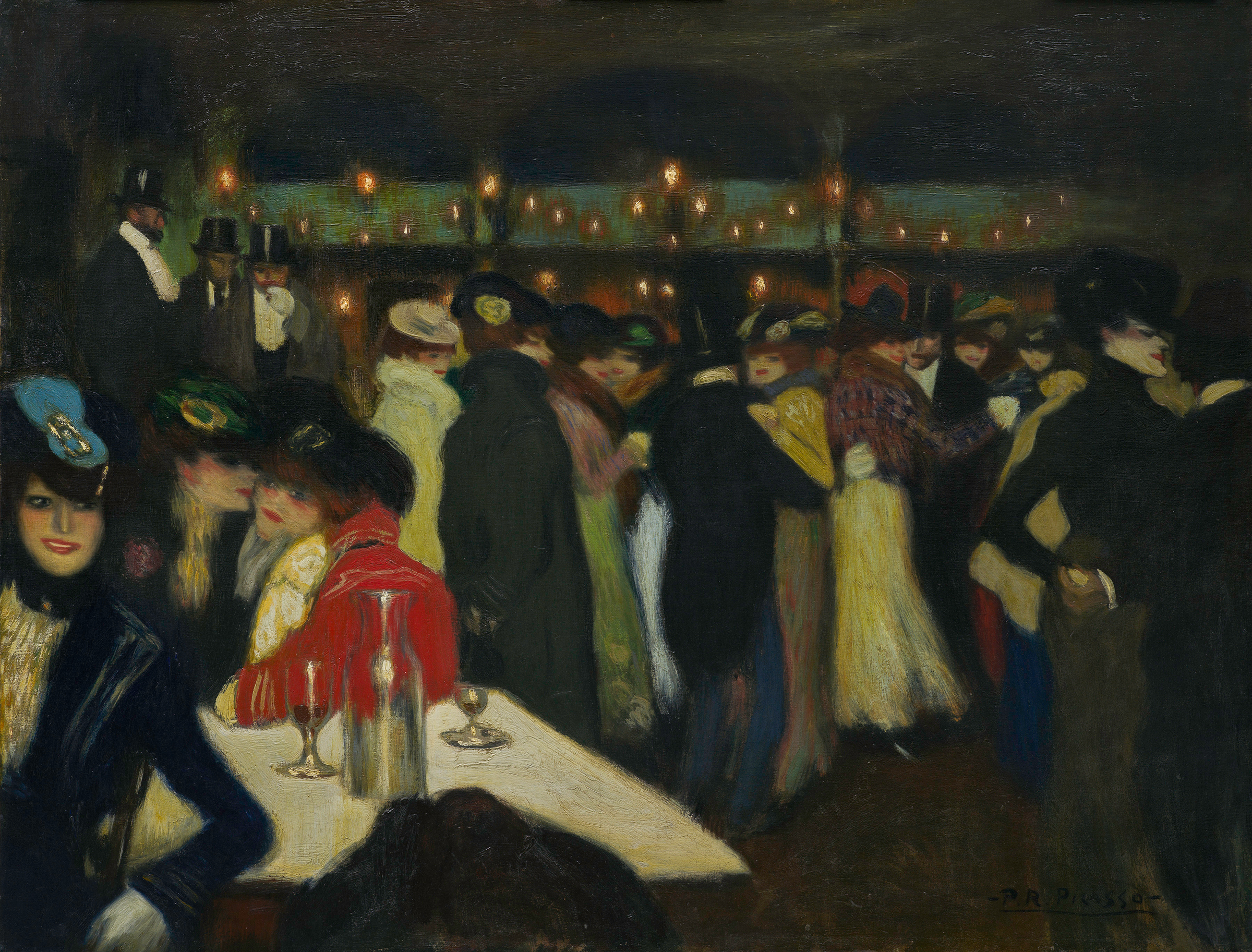 Pablo Picasso (1881-1973), Le Moulin de la Galette, 1900. Oil on canvas. 89.7 x 116.8 cm. Solomon R. Guggenheim Museum, New York, Thannhauser Collection, Gift, Justin K. Thannhauser 78.2514.34. Photo: David Heald, Solomon R. Guggenheim Foundation, New York. Artwork: © 2023 Estate of Pablo Picasso / Artists Rights Society (ARS), New York