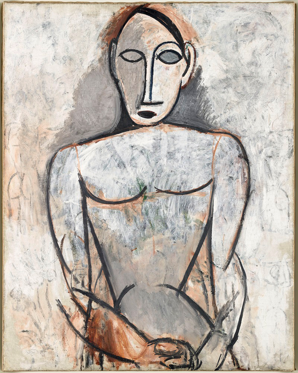 Pablo Picasso (1881-1973), Femme aux mains jointes (study for Les Demoiselles d’Avignon). Oil on canvas. 90.5 x 71.5 cm. Musée Picasso, Paris. Photo: © RMN-Grand Palais (Musée national Picasso-Paris) / Mathieu Rabeau