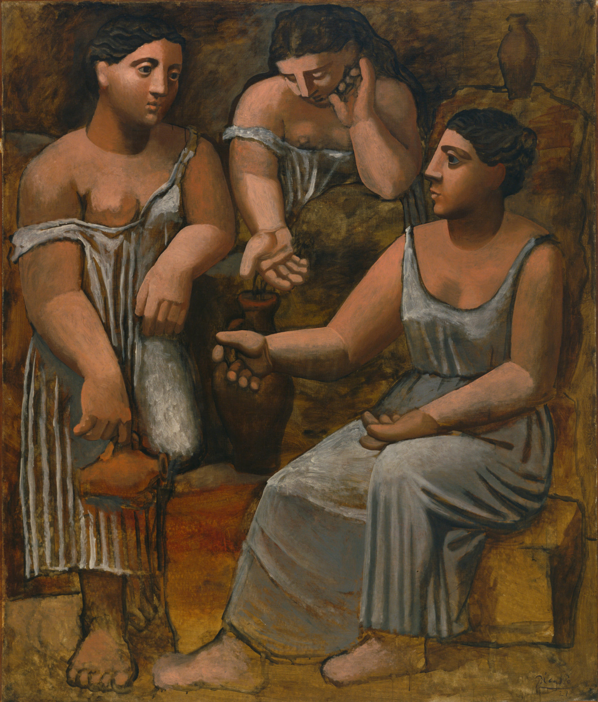 Pablo Picasso (1881-1973), Three Women at the Spring, 1921. Oil on canvas, 6 ft 8¼ in x 5 ft 8½ in (203.9 x 174 cm). The Museum of Modern Art, New York. Gift of Mr. and Mrs. Allan D. Emil. Artwork: © 2022 Estate of Pablo Picasso / Artists Rights Society (ARS), New York