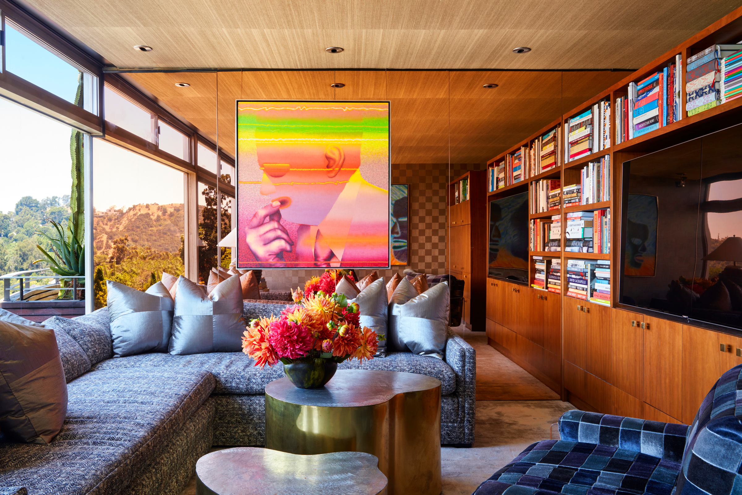 Ed Paschke's Labula hangs in the media room of the Garcia House. Ed Paschke, Labula, 1980 © Ed Paschke