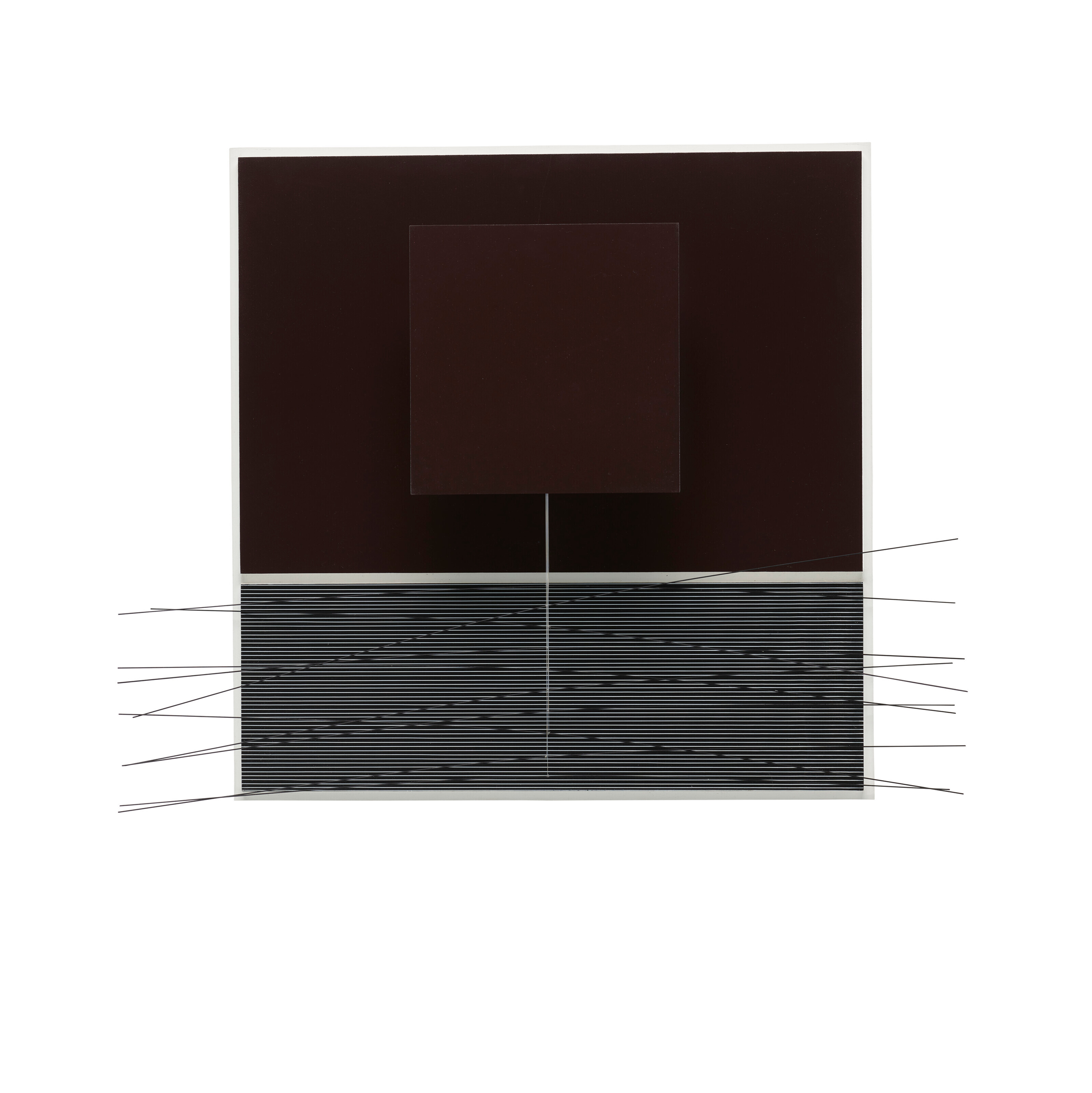 Jesús Rafael Soto (1923-2005), Café, 1991. 24⅞ x 33 x 6½ in (63.2 x 83.8 x 16.5 cm). Acrylic on wood, filament wire. Sold for $63,000 in Latin America Art Online on 14 March 2023 at Christies online