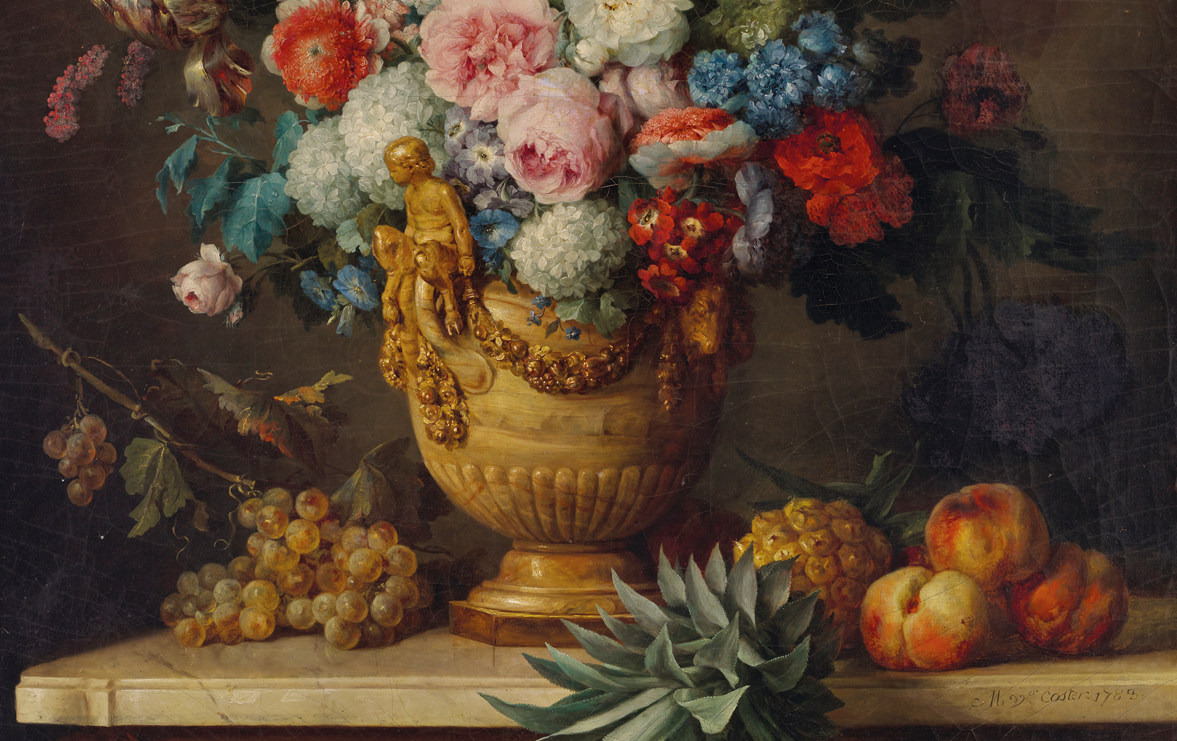 ‘So beautiful, so perfect and so true’: detail of the marble-topped table, from Nature morte au vase d’albâtre