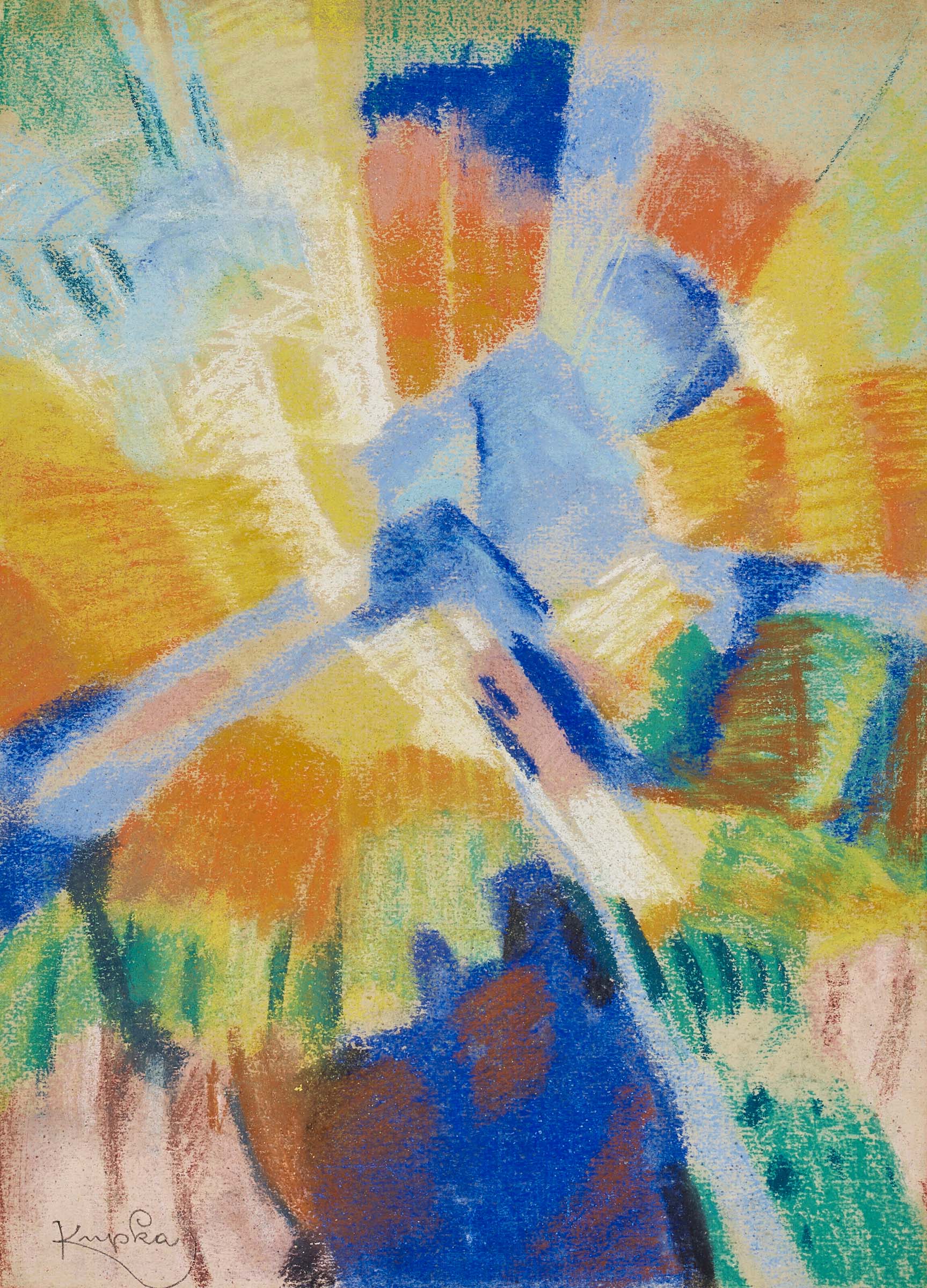 František Kupka (1871-1957), Sans titre. Pastel on paper, c. 1920-1925. 12 ⅛ x 8 ⅛ in (30.9 x 22.6 cm). Sold for $75,600 in Impressionist and Modern Art Works on Paper Sale on 13 May 2023