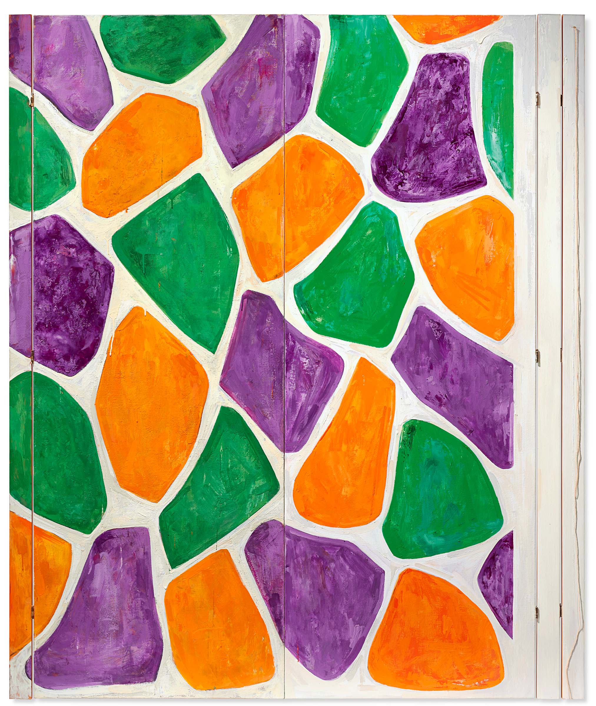 Jasper Johns (b.1930), Momoyama, 2005. Oil, encaustic and string on two attached canvases with wooden slats. 60 ⅛ x 50 ⅜ x 4 ⅜ in (152.7 x 128 x 11.1 cm). Sold for $3,680,000 in Masterpieces from the S.I. Newhouse Collection on 11 May 2023 at Christie’s New York