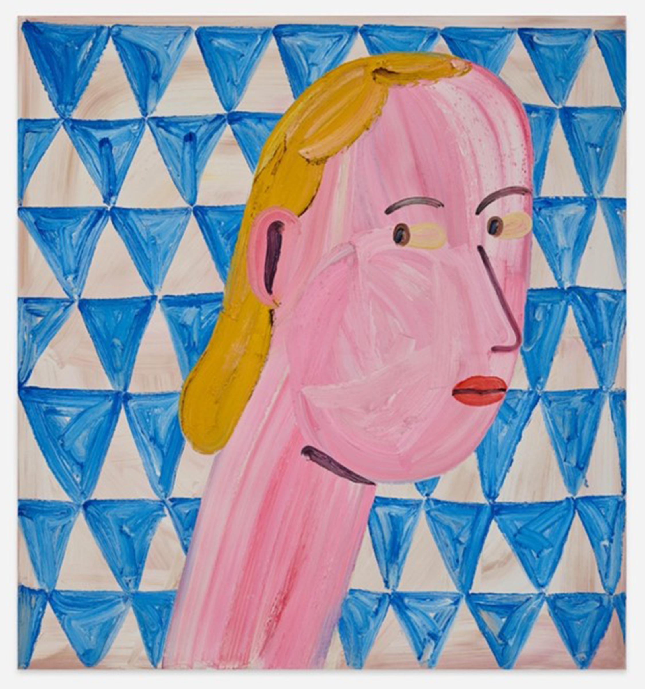 Grace Weaver (b. 1989), Untitled (Head), 2023. Oil on canvas. 55 x 51 in (140 x 129.5 cm). On view at the Art of Wishes exhibition at Christie’s in London, 3-7 October 2023, followed by the charity auction on 9 October at Raffles London at The OWO. Artwork: © Grace Weaver; courtesy of the artist and Galerie Max Hetzler Berlin | Paris | London