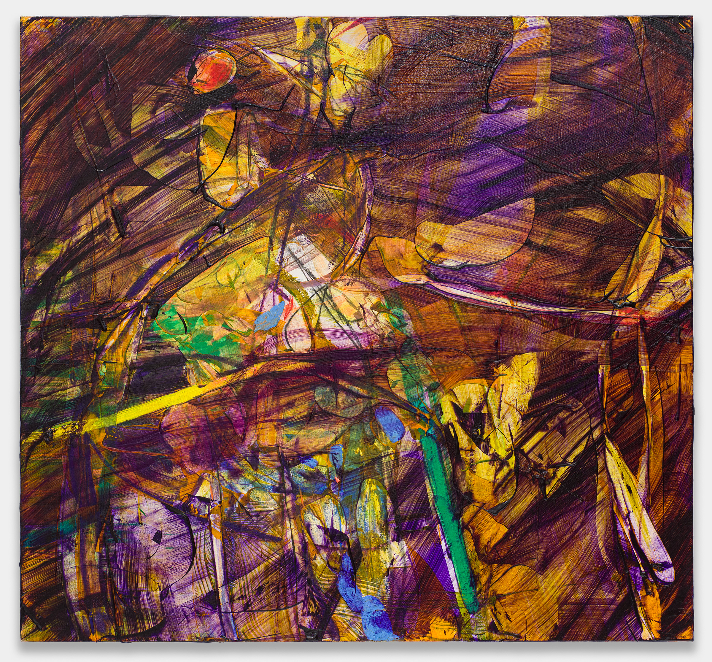 Jadé Fadojutimi (b. 1993), Untitled, 2023. Oil, acrylic, oil bar, and oil pastel on canvas. 51 3/16 x 55⅛ in (130 x 140 cm). On view at the Art of Wishes exhibition at Christie’s in London, 3-7 October 2023, followed by the charity auction on 9 October at Raffles London at The OWO. Artwork: Courtesy of the artist and Gagosian