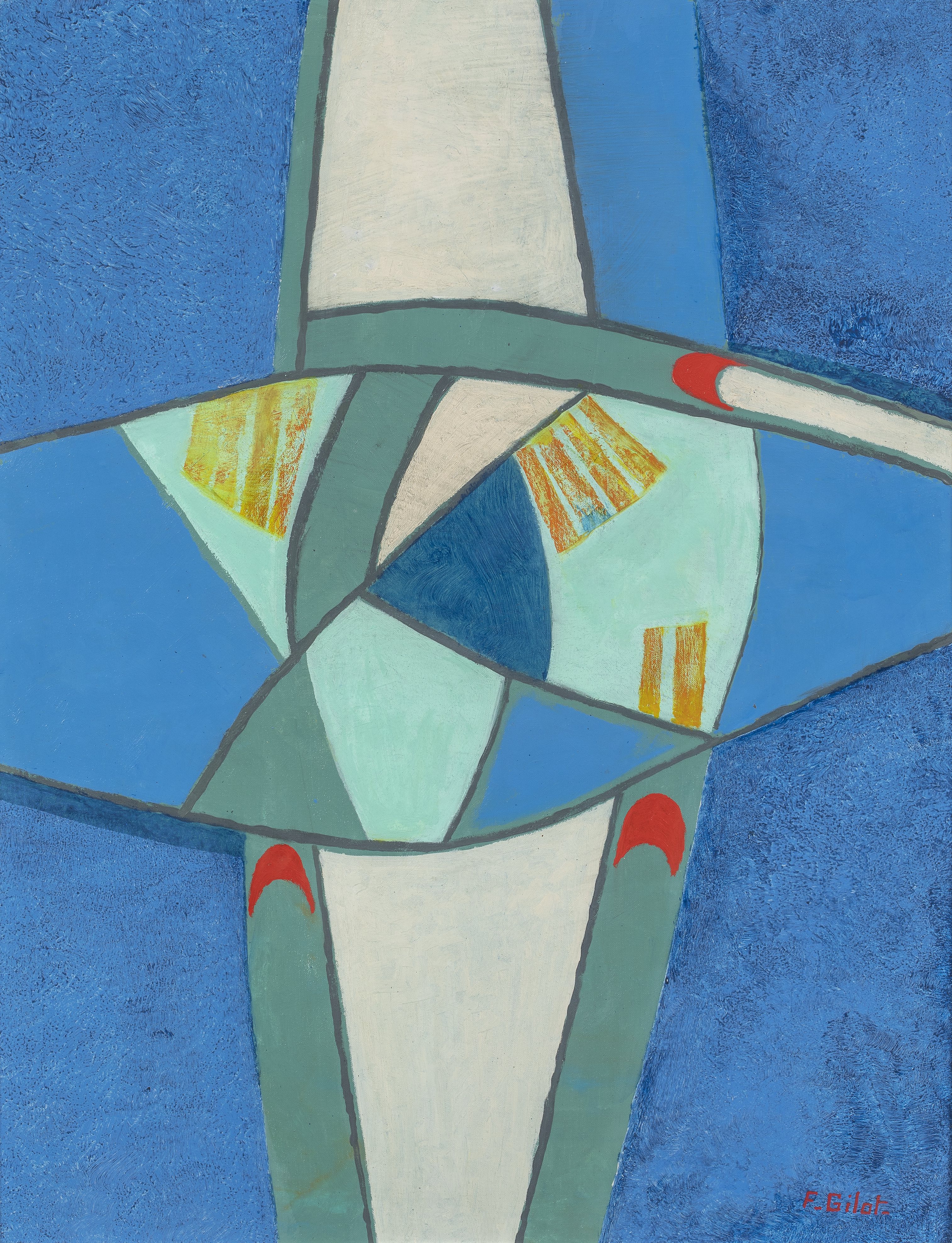 Fran&ccedil;oise Gilot (1921-2023), Vitrail, 2010. Oil on canvas. 25&frac12; x 19⅝ in (64.7 x 49.7 cm). Price on request. Offered by Christie&rsquo;s Private Sales