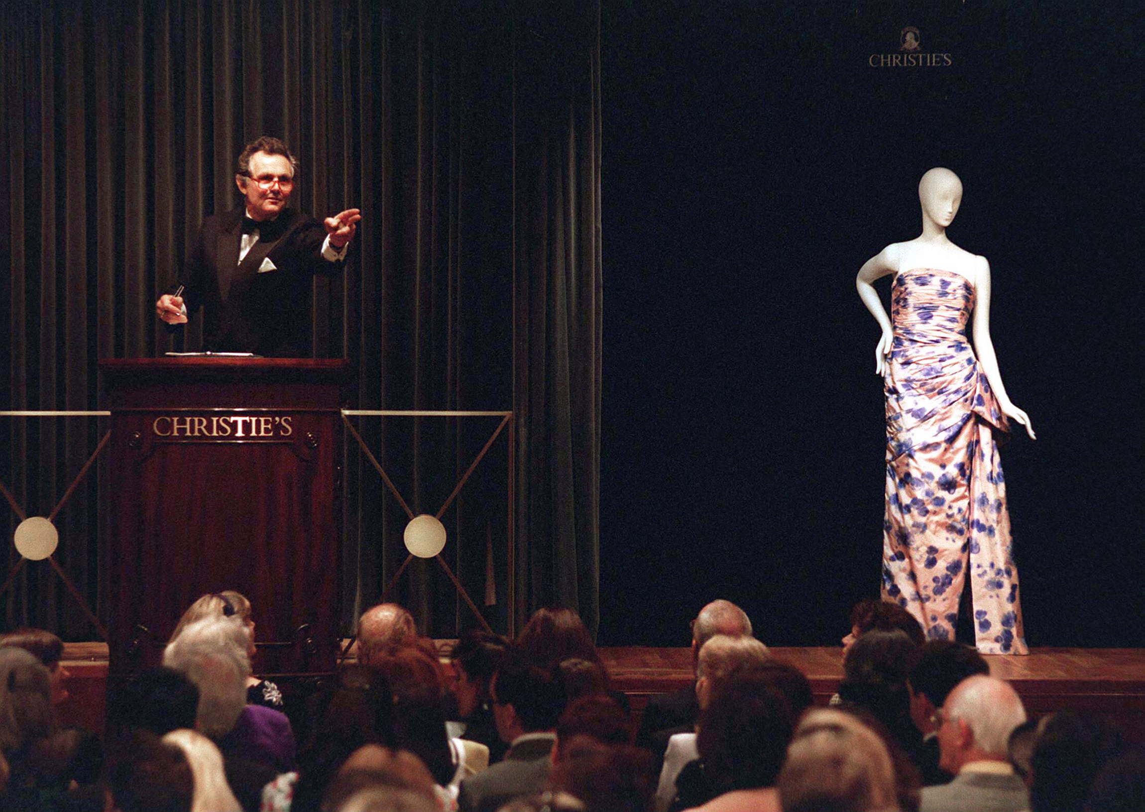 Dresses From The Collection Of Diana, Princess Of Wales at Christie's, London, 1997. Photograph by Tim Graham Photo Library via Getty Images