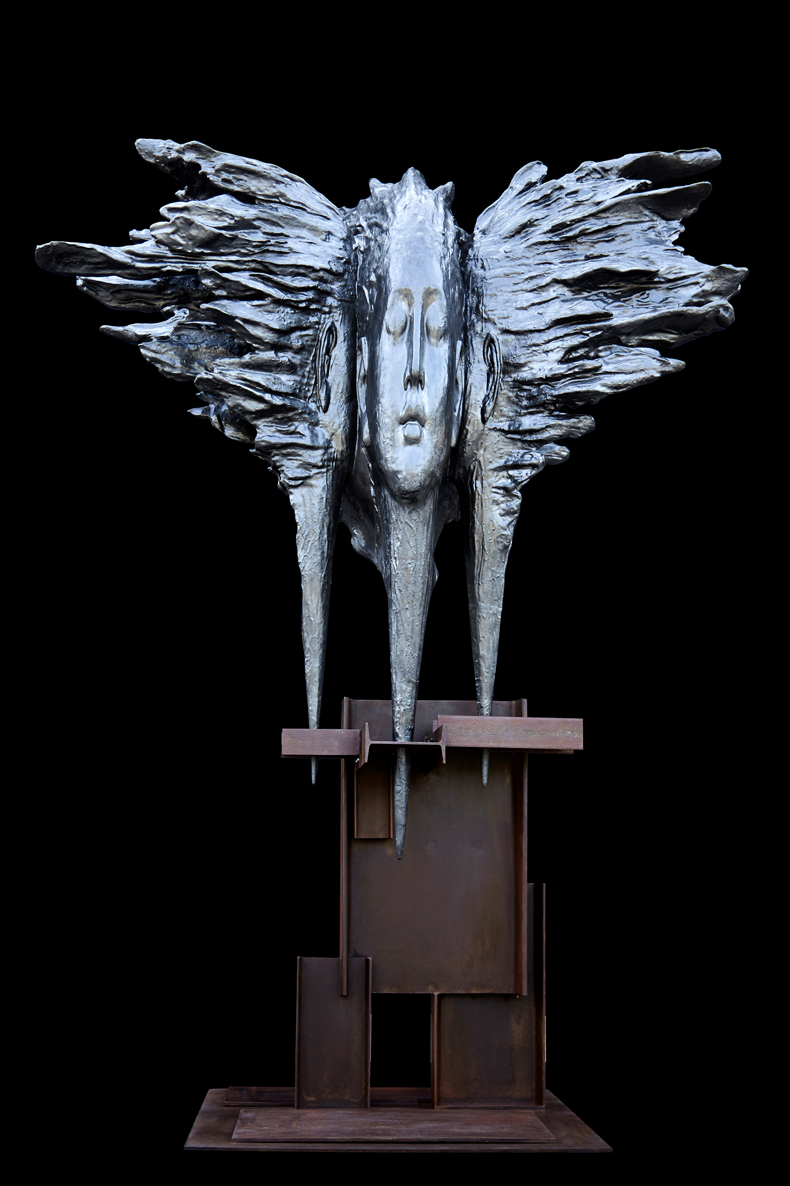 A Dialogue Between Materials and Time, Titans I sculpture. Titanium and iron. On view in The Wheel of Time, 4-10 September 2023 at Christie’s in London