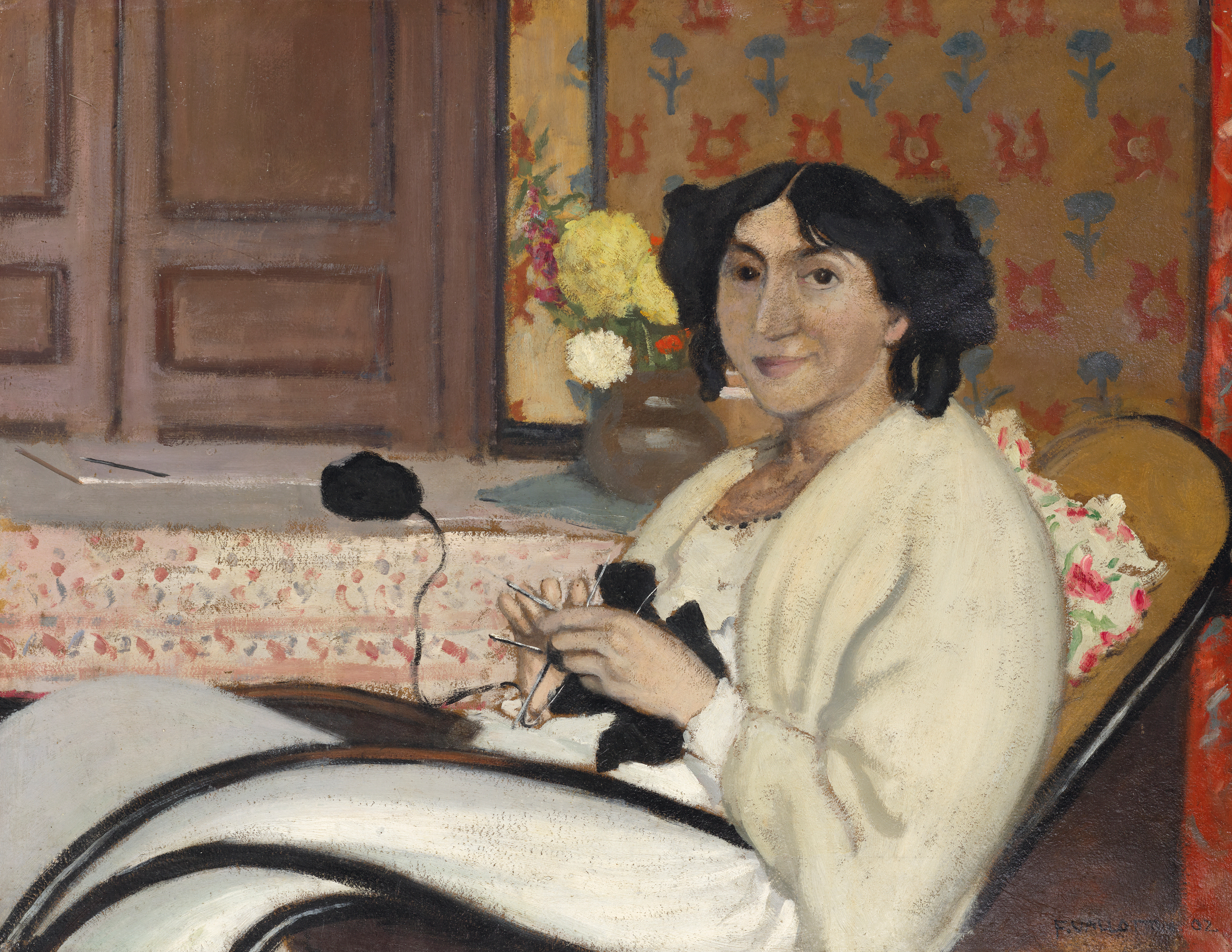 Felix Vallotton, Gabrielle Vallotton assise dans un rocking chair, 1902. Offered in La Collection Sam Josefowitz: Vente du Soir on 20 October 2023 at Christie’s in Paris
