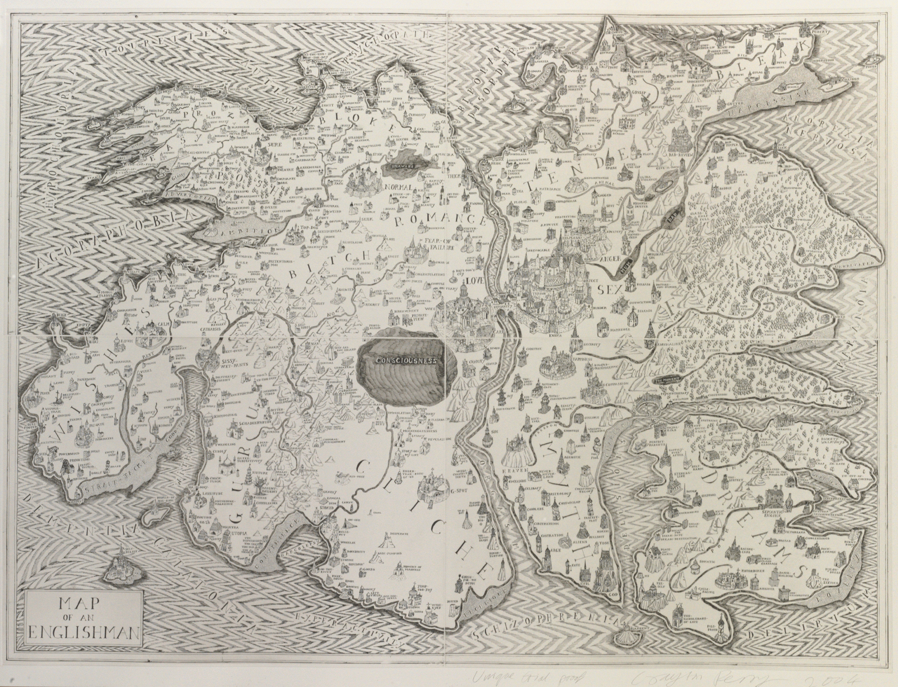 Grayson Perry, Map of an Englishman, 2004, sold for £41,300 on 3 April 2008 at Christie's in London