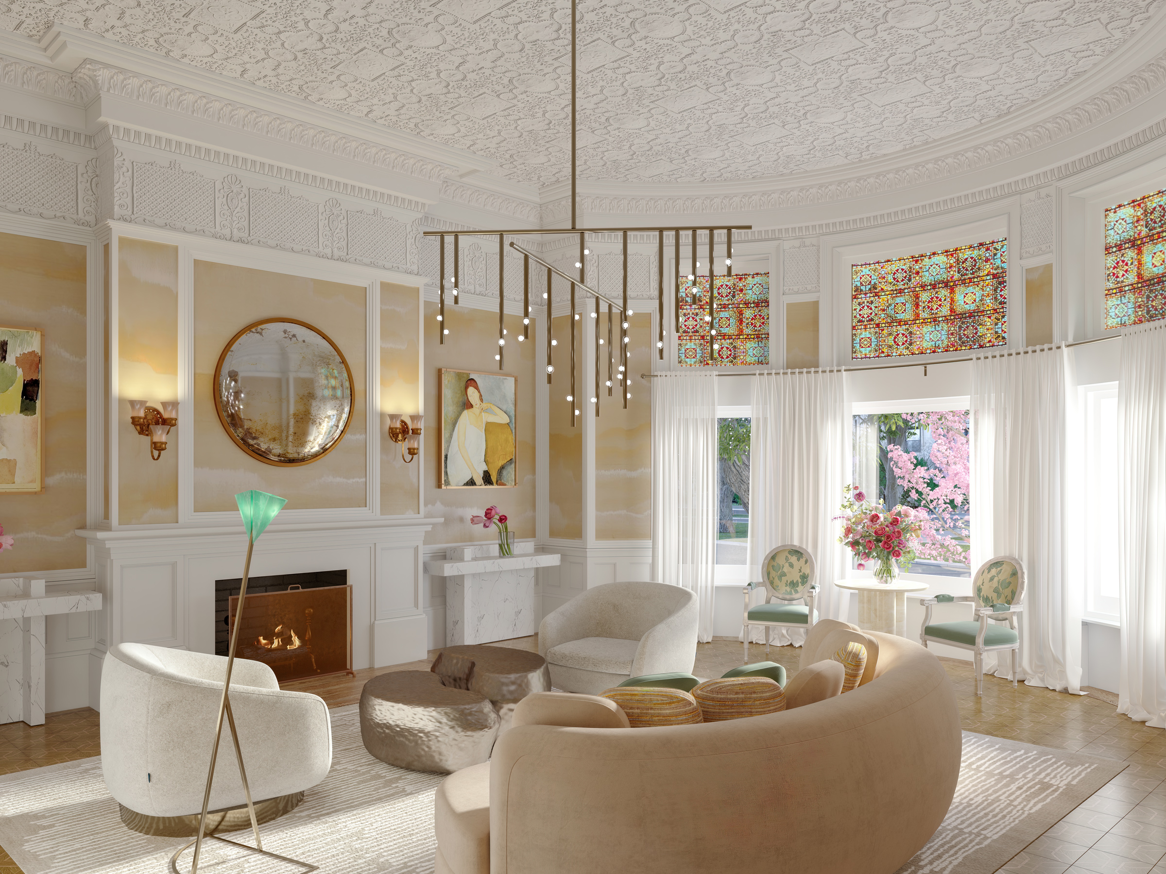 Rendering of the living room, courtesy of Neoscape