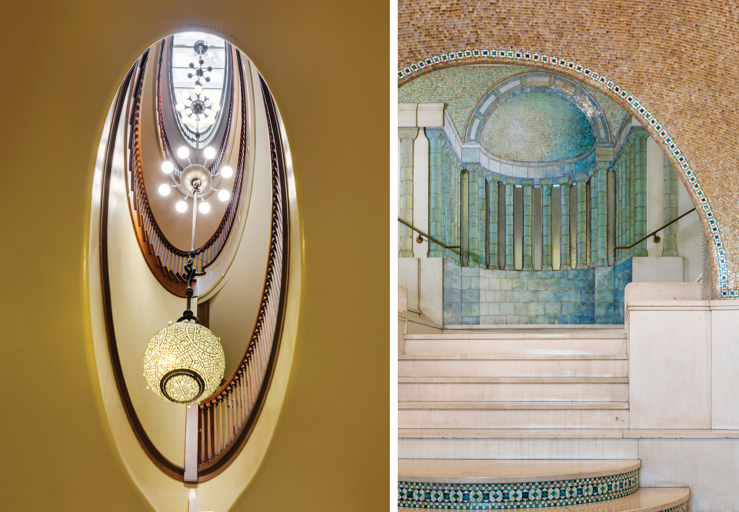 Interior details of Tiffany's designs