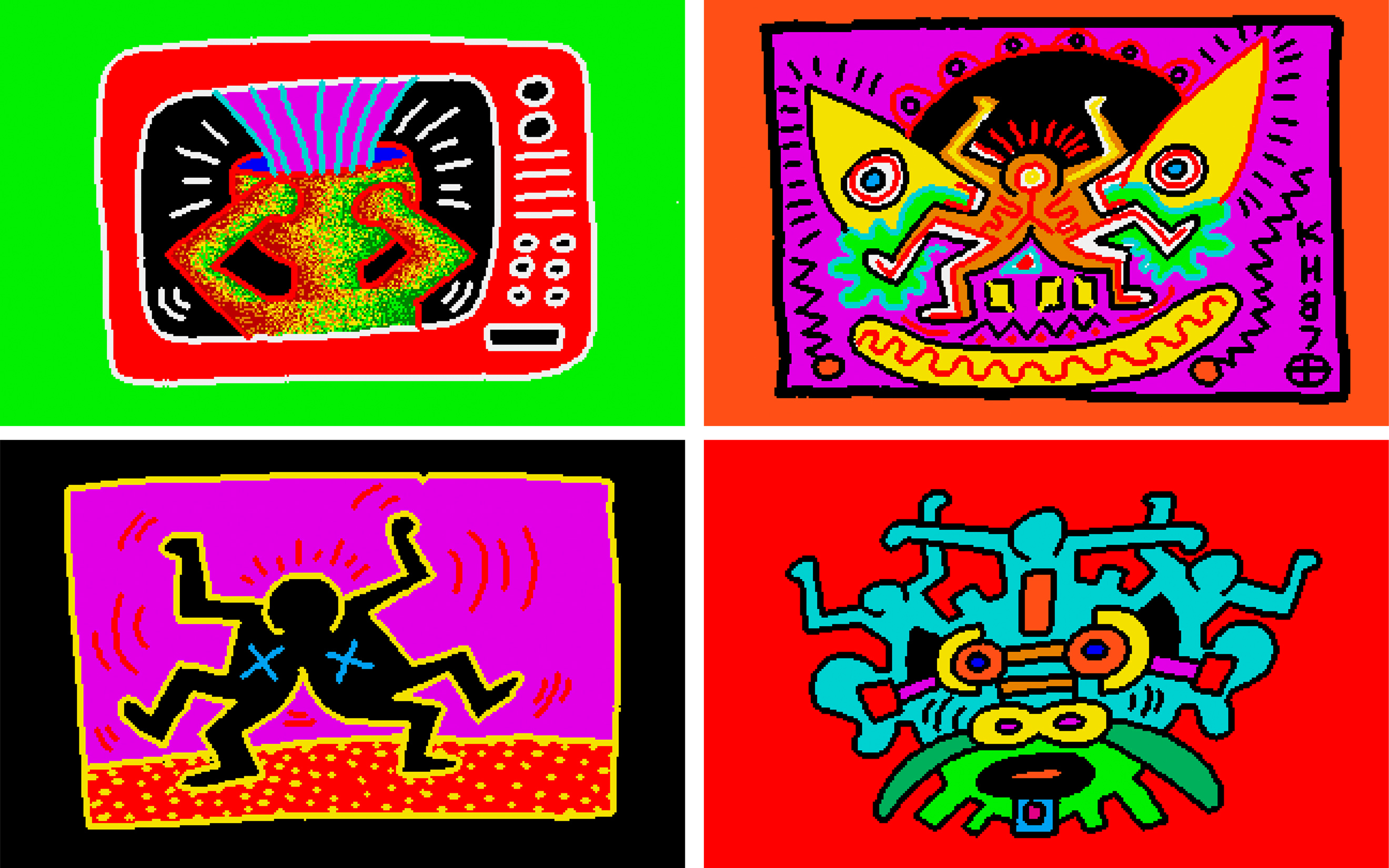 KEITH HARING アート作品 未使用 Keith Haring Untitled (Concentric Man) (Signed Print) 1989